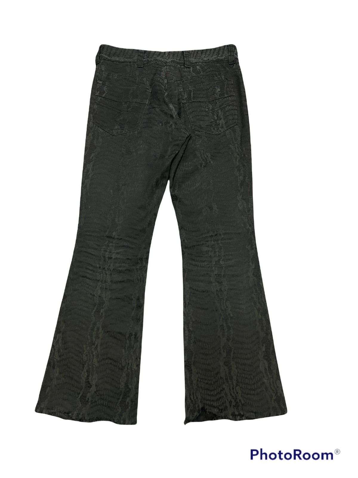 Japanese Brand × Vintage Rare🔥Snake Skin Printed Flared Semantic Desing Cotton Pants Size US 32 / EU 48 - 5 Thumbnail
