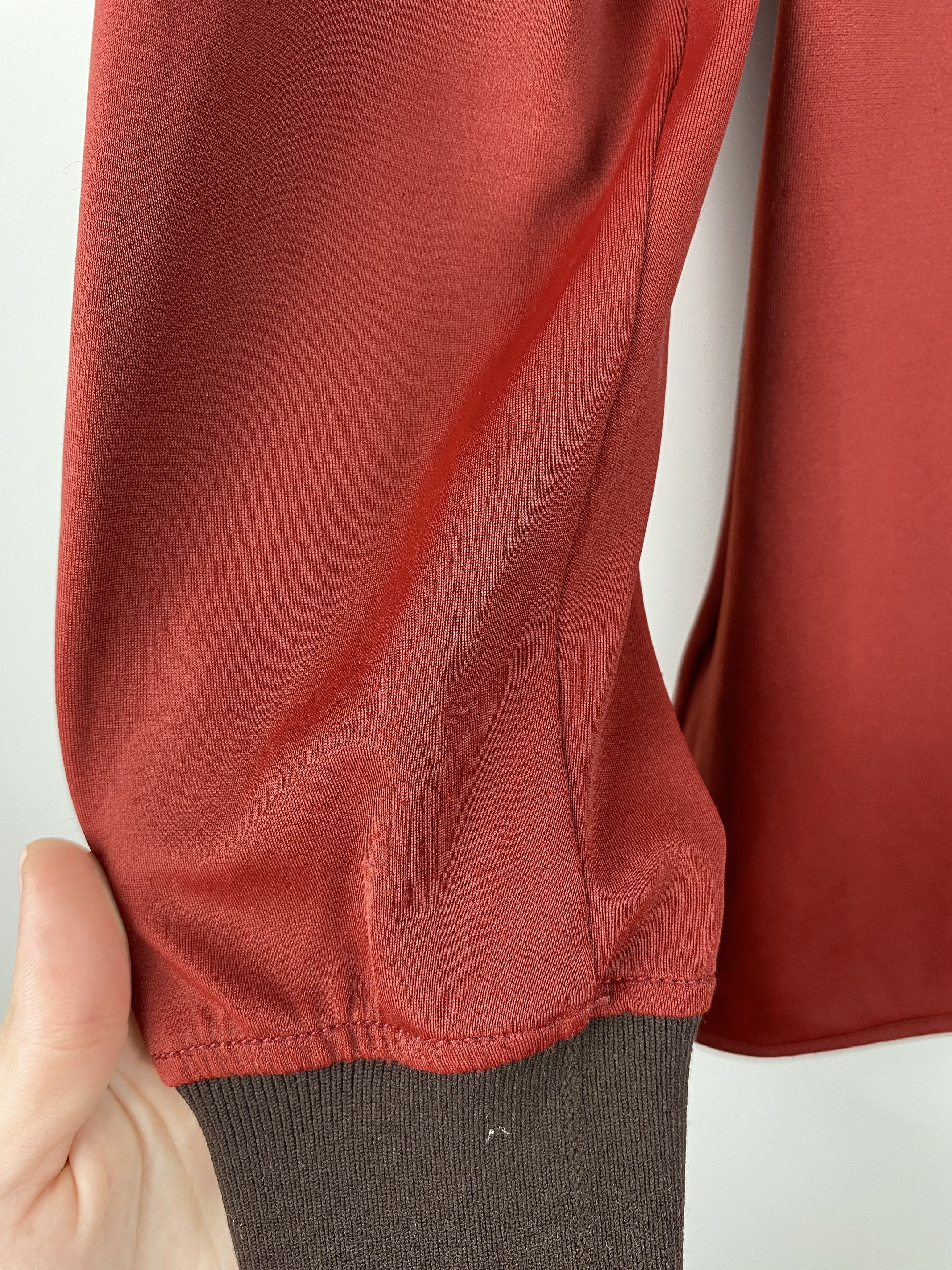 Prada × Vintage Prada Vintage Red Tab Long Sleeve Pullover Top Size L Size L / US 10 / IT 46 - 8 Thumbnail