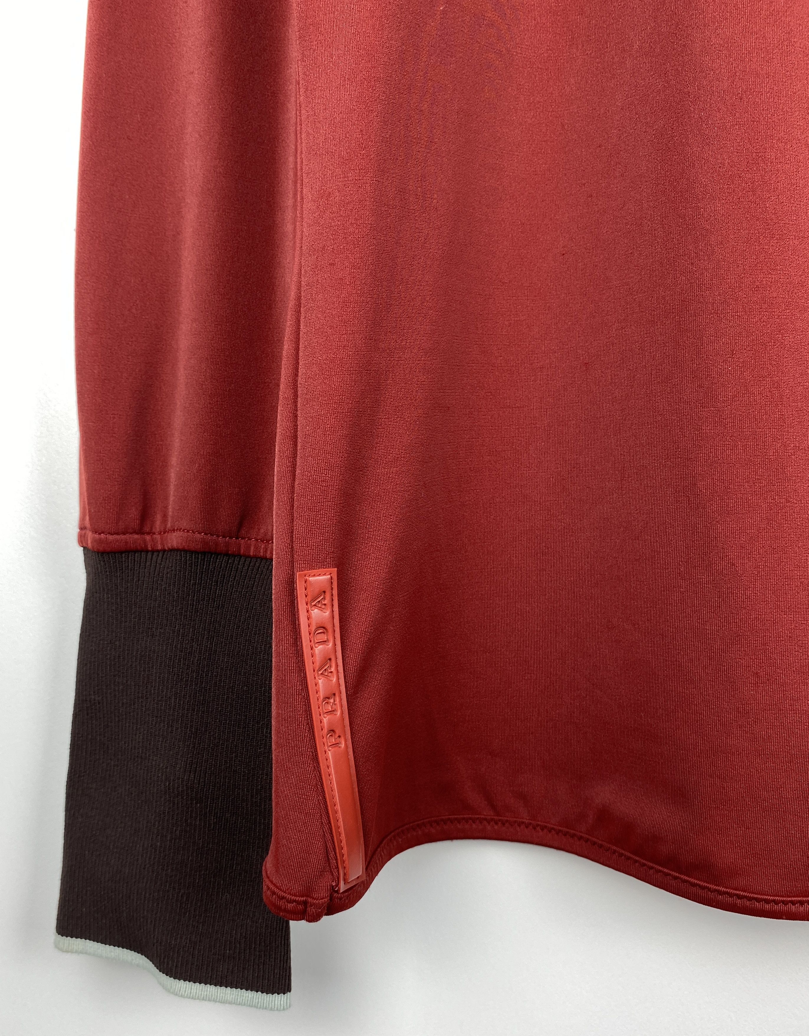 Prada × Vintage Prada Vintage Red Tab Long Sleeve Pullover Top Size L Size L / US 10 / IT 46 - 3 Thumbnail