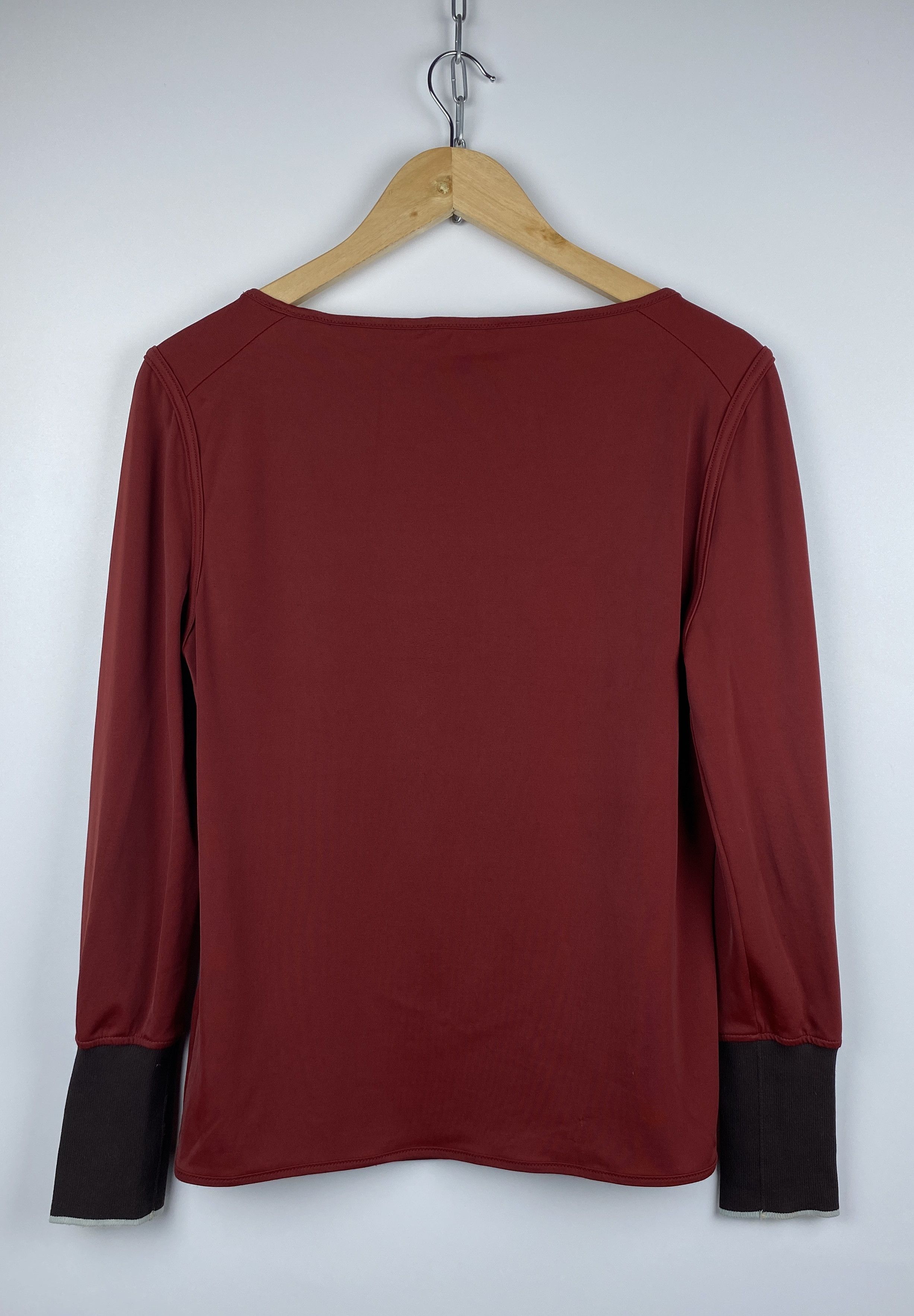 Prada × Vintage Prada Vintage Red Tab Long Sleeve Pullover Top Size L Size L / US 10 / IT 46 - 9 Thumbnail