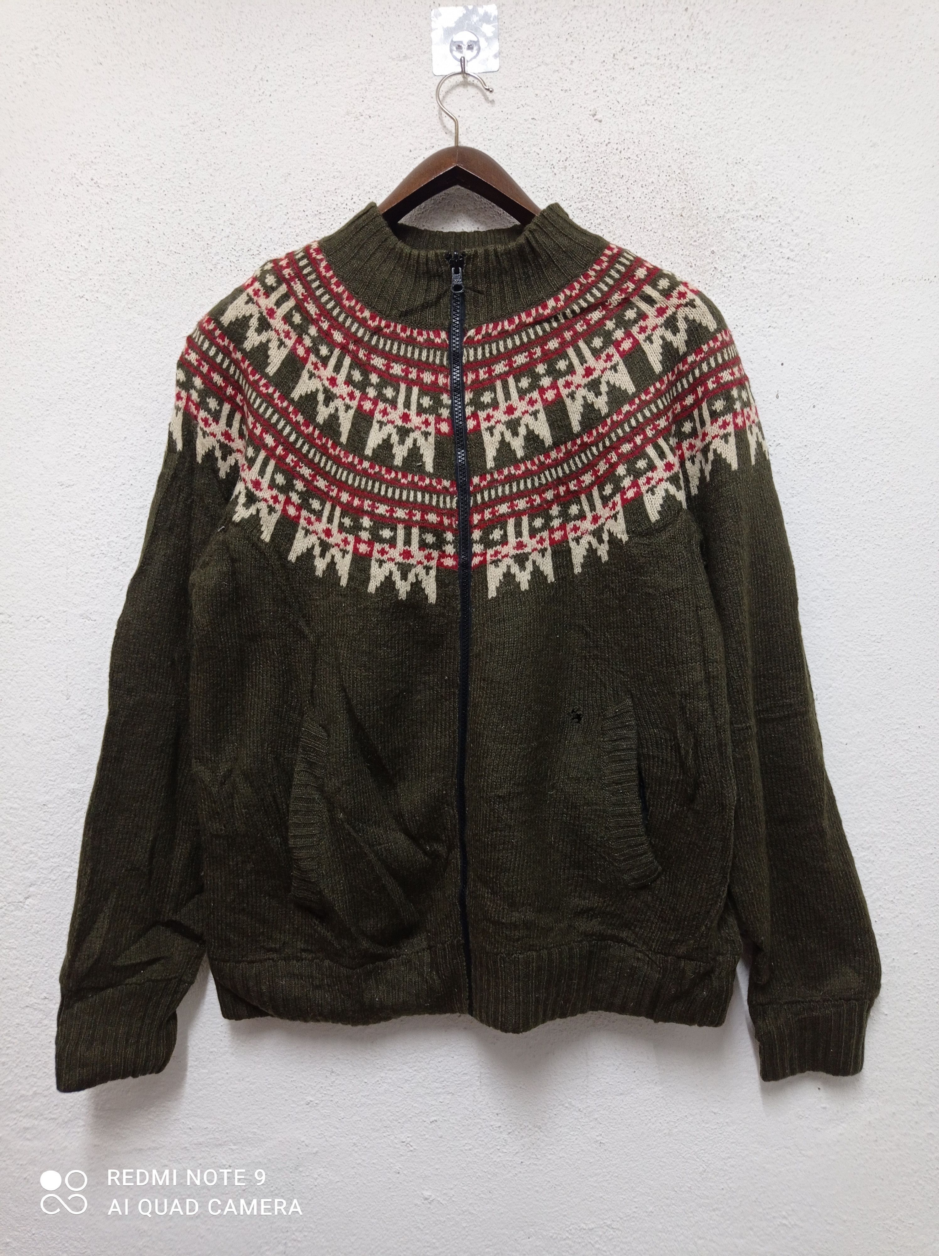 image of Coloured Cable Knit Sweater Radmess Men 's Bigi Reversible Knitwear (Size Large)