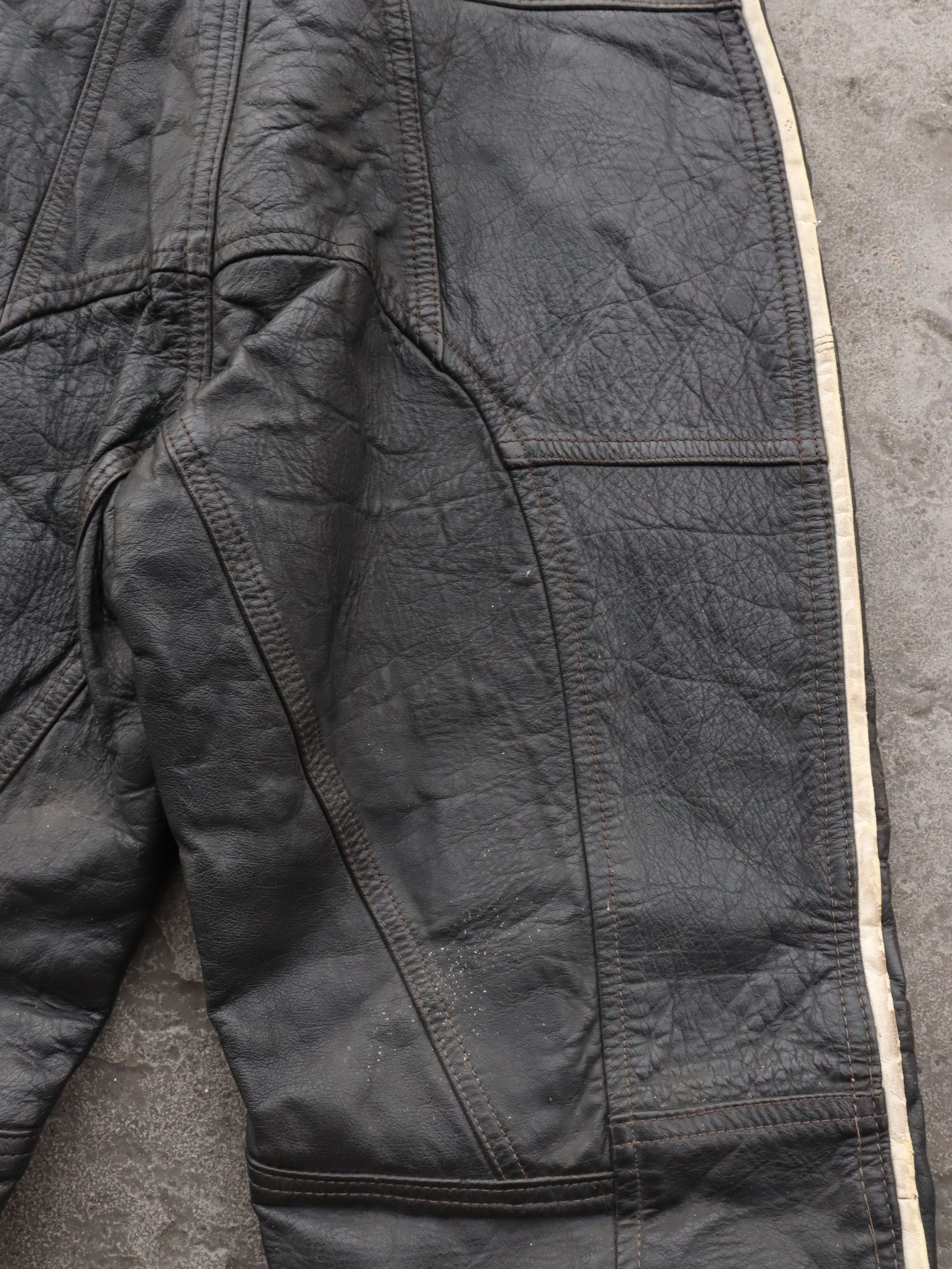 Genuine Leather Vintage Yamaha Motocross Leather Pants Size US 28 / EU 44 - 14 Thumbnail