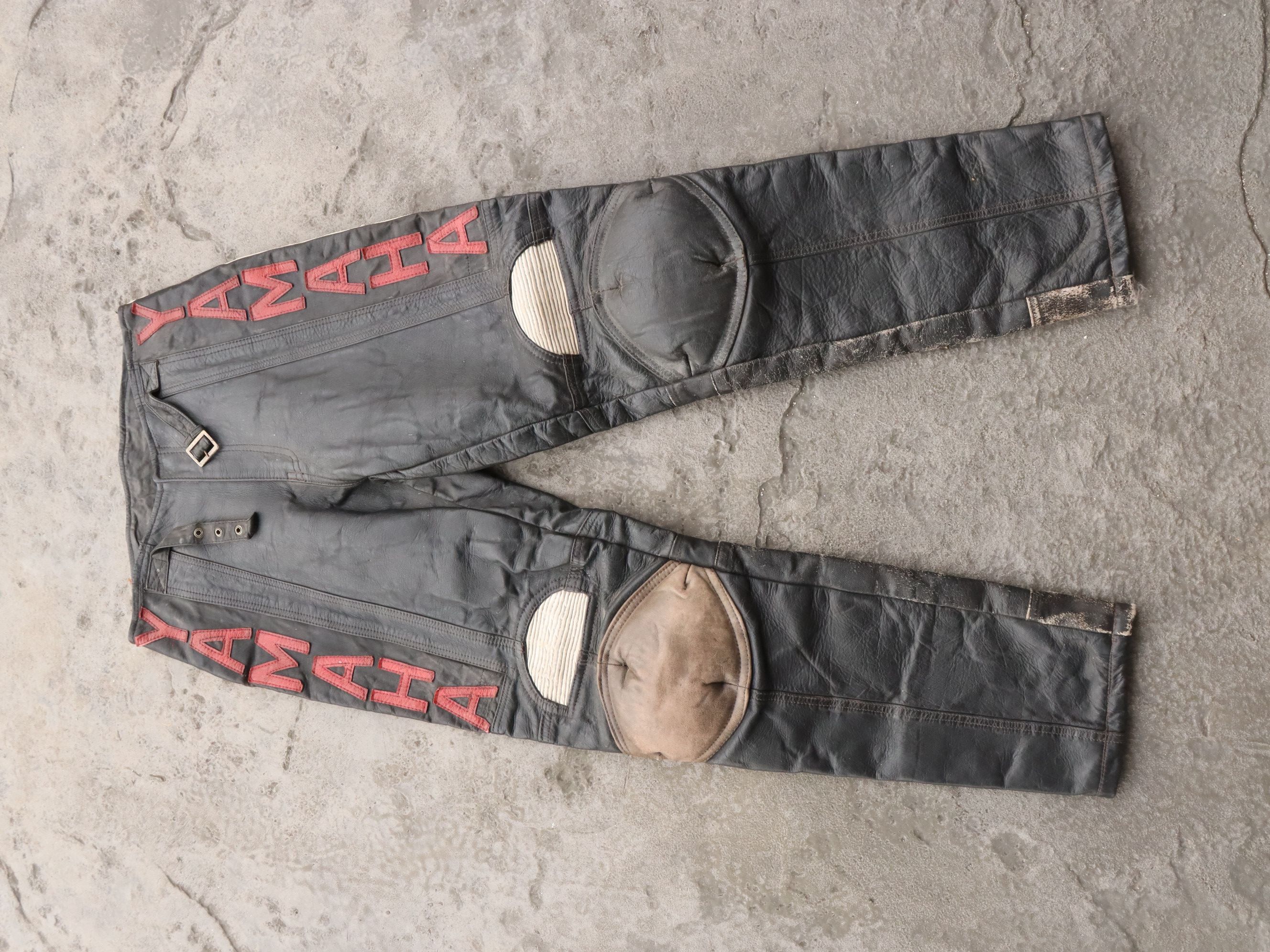 image of Genuine Leather x Yamaha Vintage Yamaha Motocross Leather Pants, Men's (Size 28)
