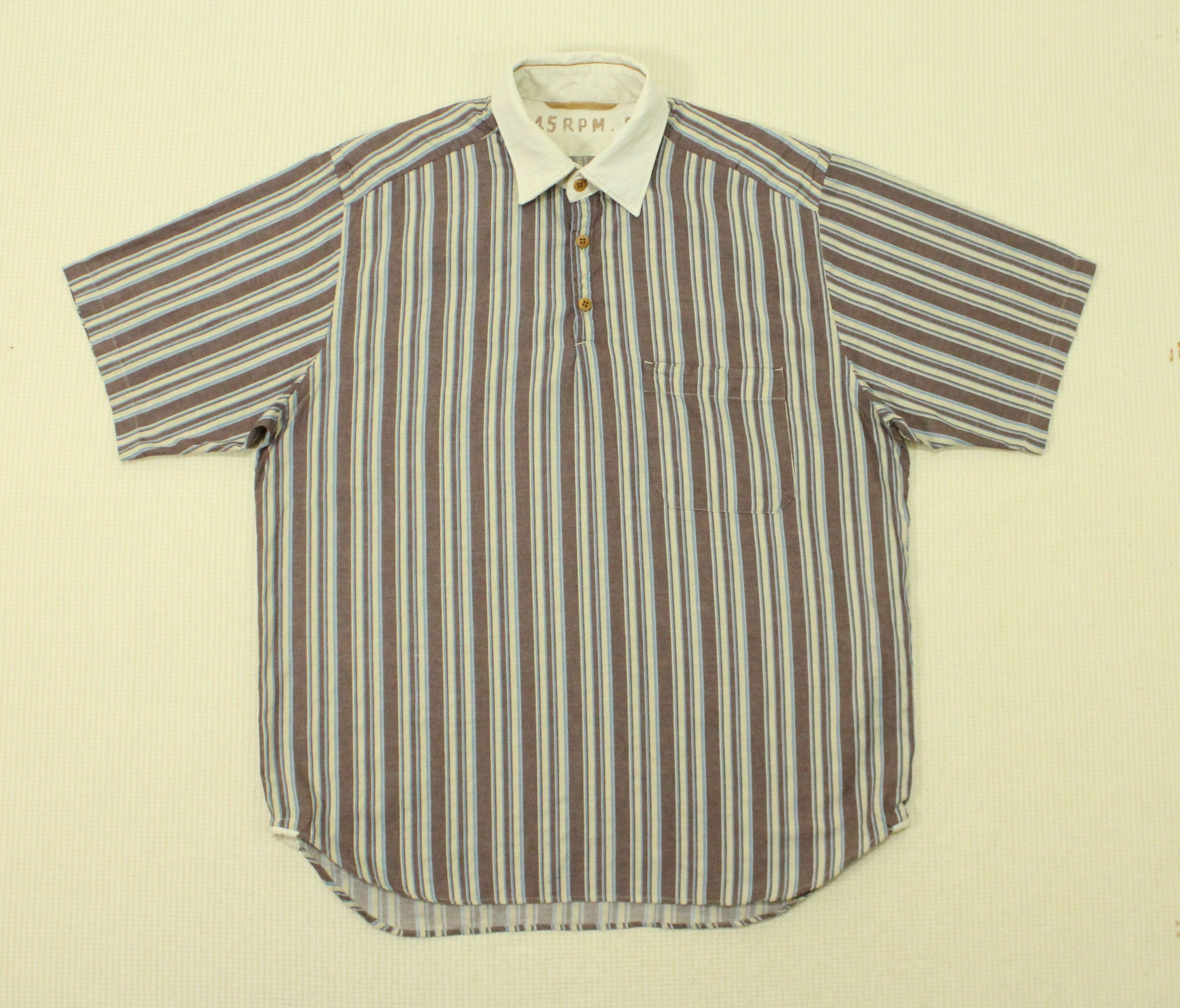 45rpm × Vintage 45 RPM Shirt Pullover Japan Striped Size US L / EU 52-54 / 3 - 5 Thumbnail
