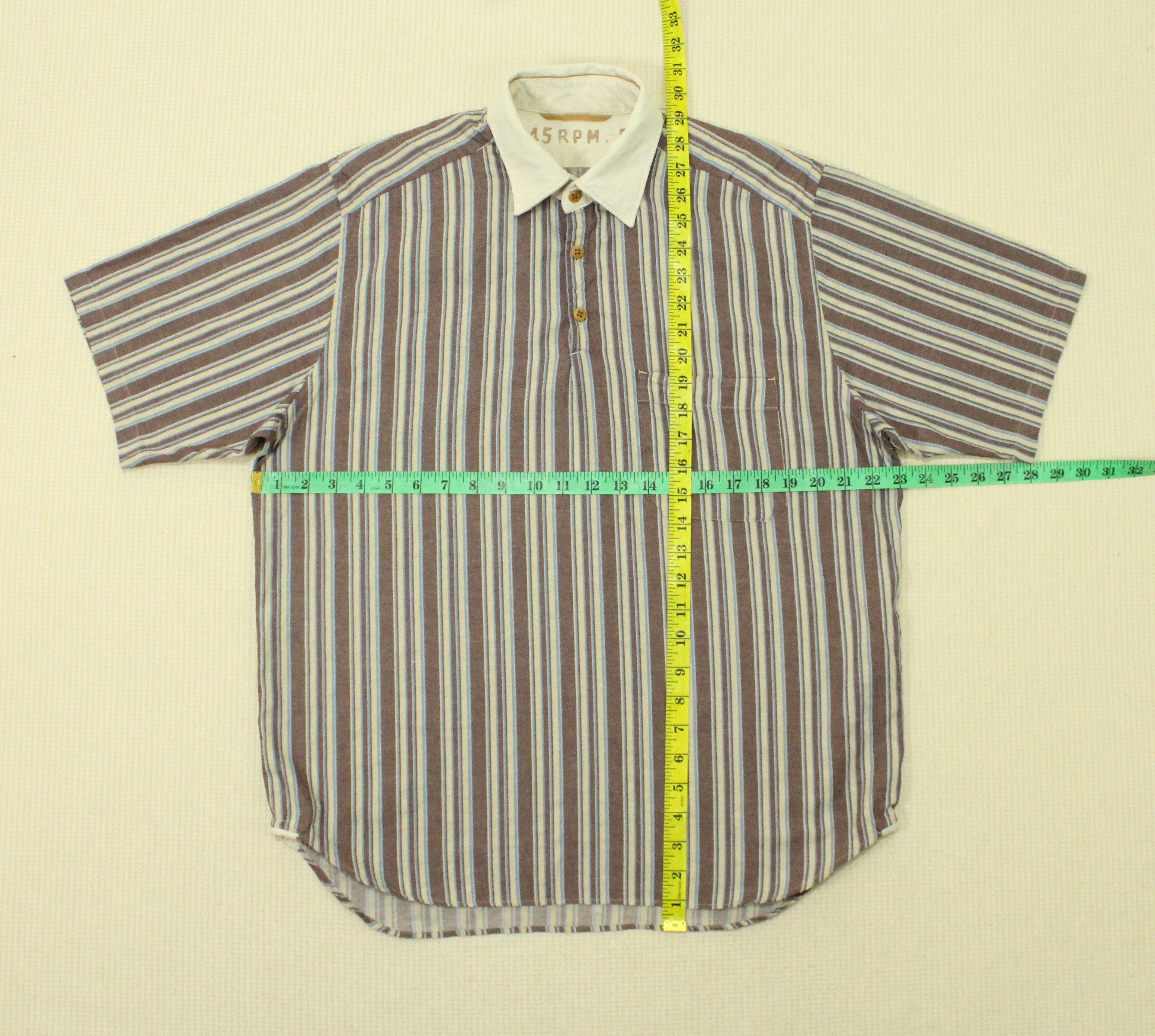 45rpm × Vintage 45 RPM Shirt Pullover Japan Striped Size US L / EU 52-54 / 3 - 11 Thumbnail