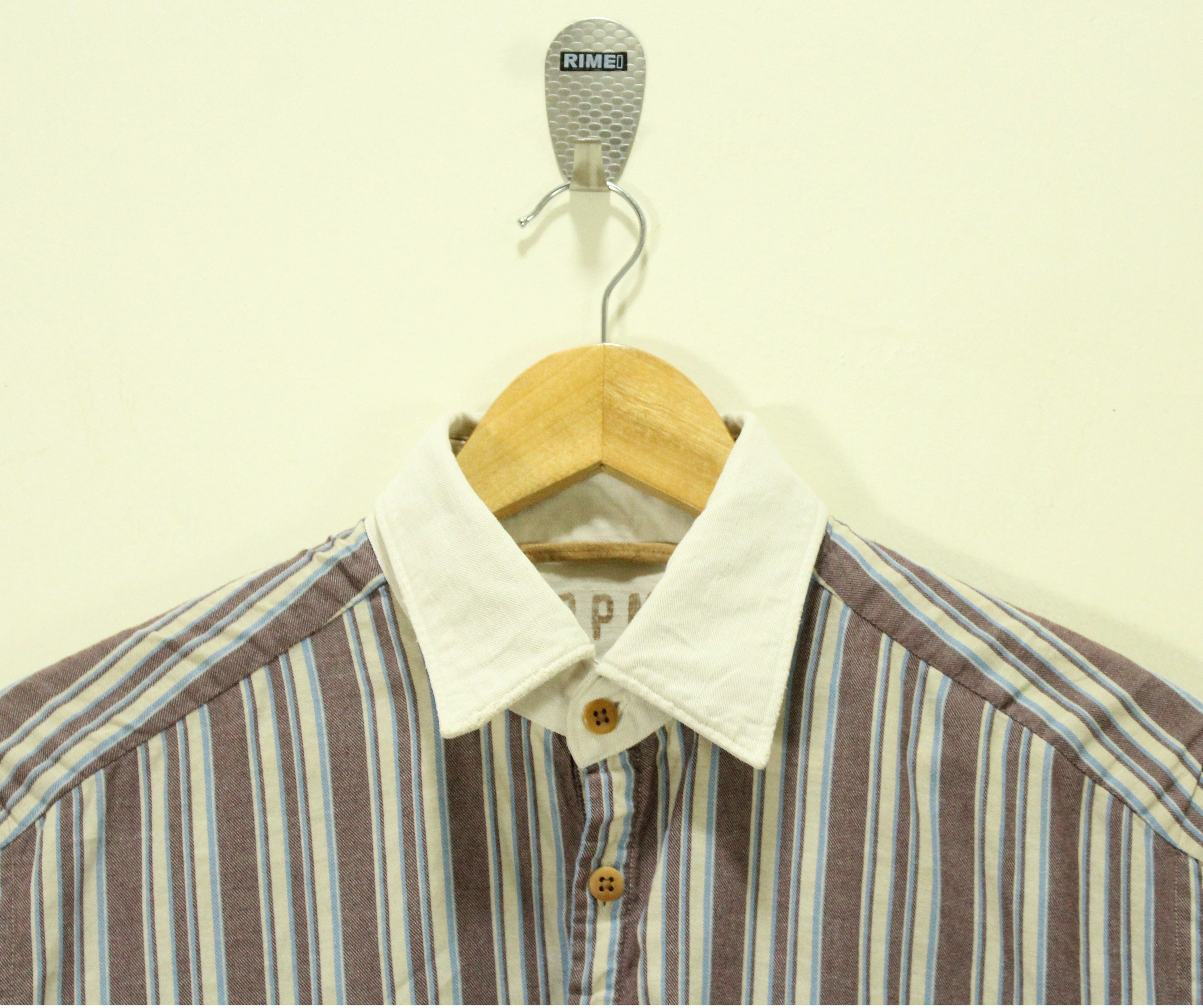 45rpm × Vintage 45 RPM Shirt Pullover Japan Striped Size US L / EU 52-54 / 3 - 2 Thumbnail