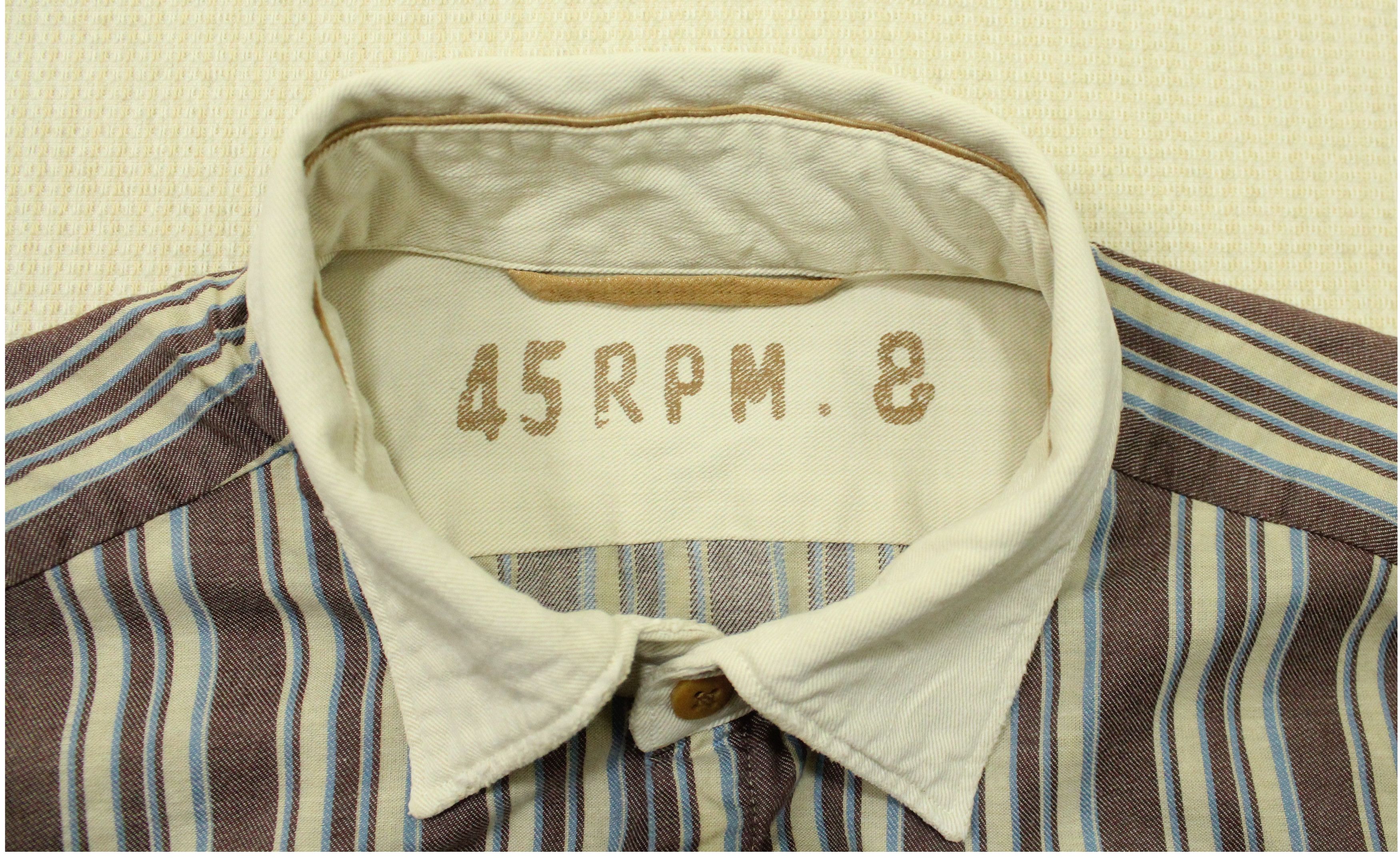 45rpm × Vintage 45 RPM Shirt Pullover Japan Striped Size US L / EU 52-54 / 3 - 7 Thumbnail