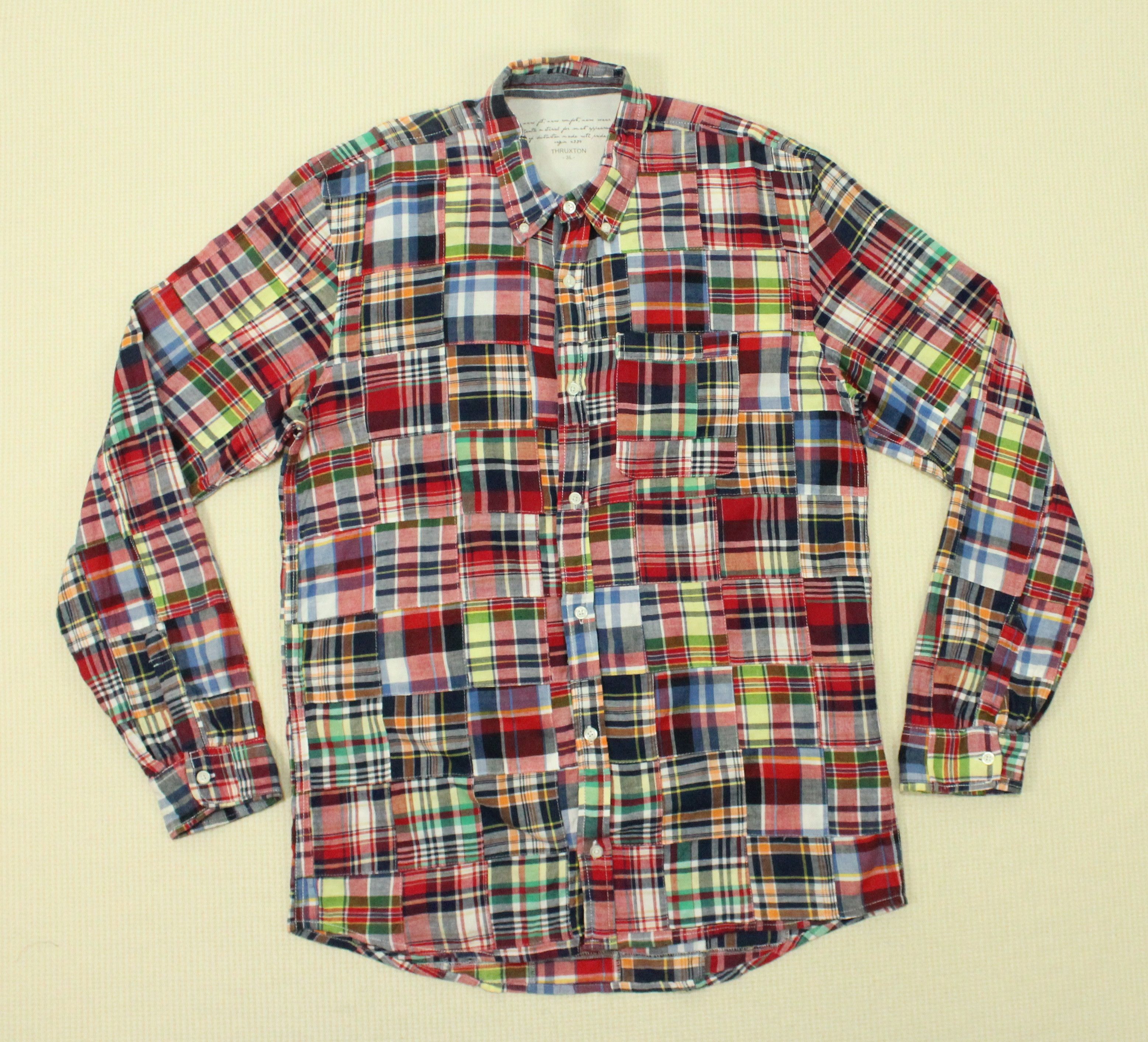 Japanese Brand Patchwork THRUXTON Shirt Multicolor Plaid Size US L / EU 52-54 / 3 - 6 Thumbnail