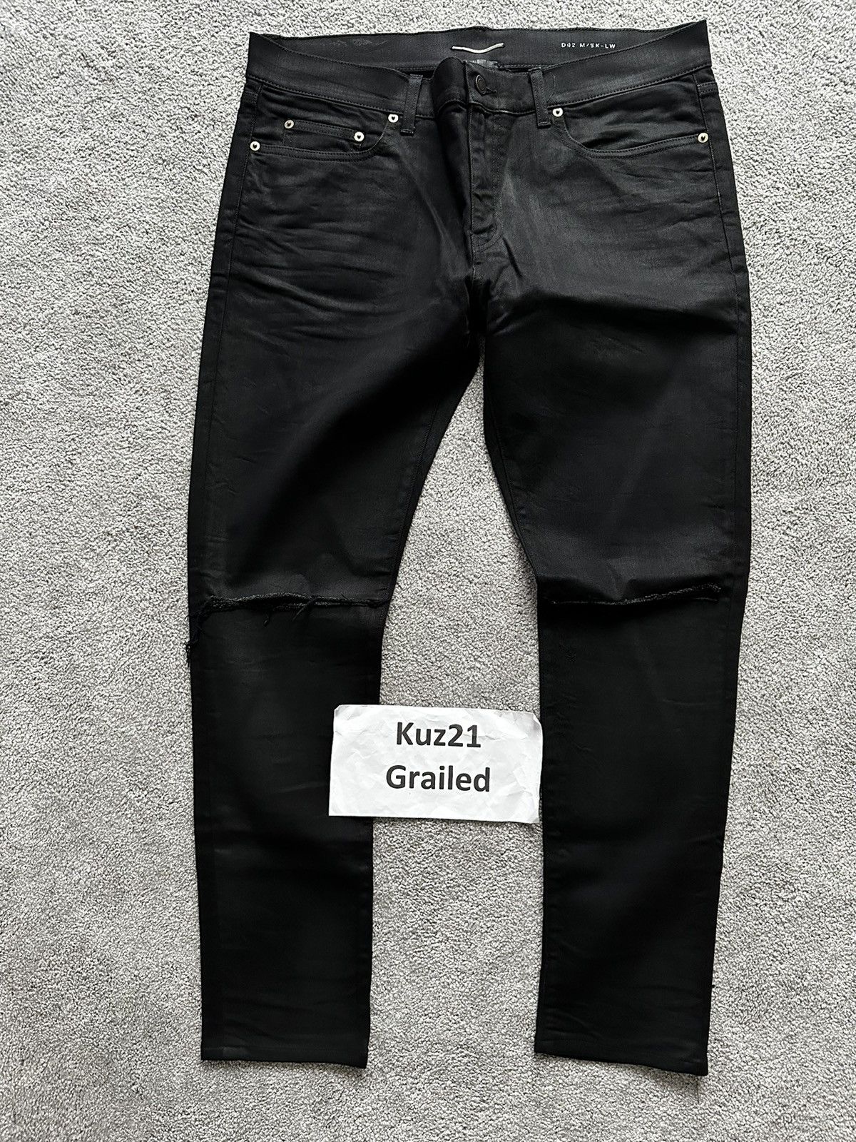 Image of Saint Laurent Paris x YVES Saint Laurent Slim-Fit Jeans Black Denim, Men's (Size 34)