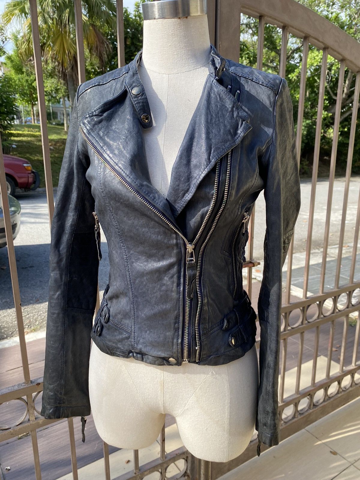 Japanese Brand × Vintage black leather sheep skin jacket Size M / US 6-8 / IT 42-44 - 7 Thumbnail