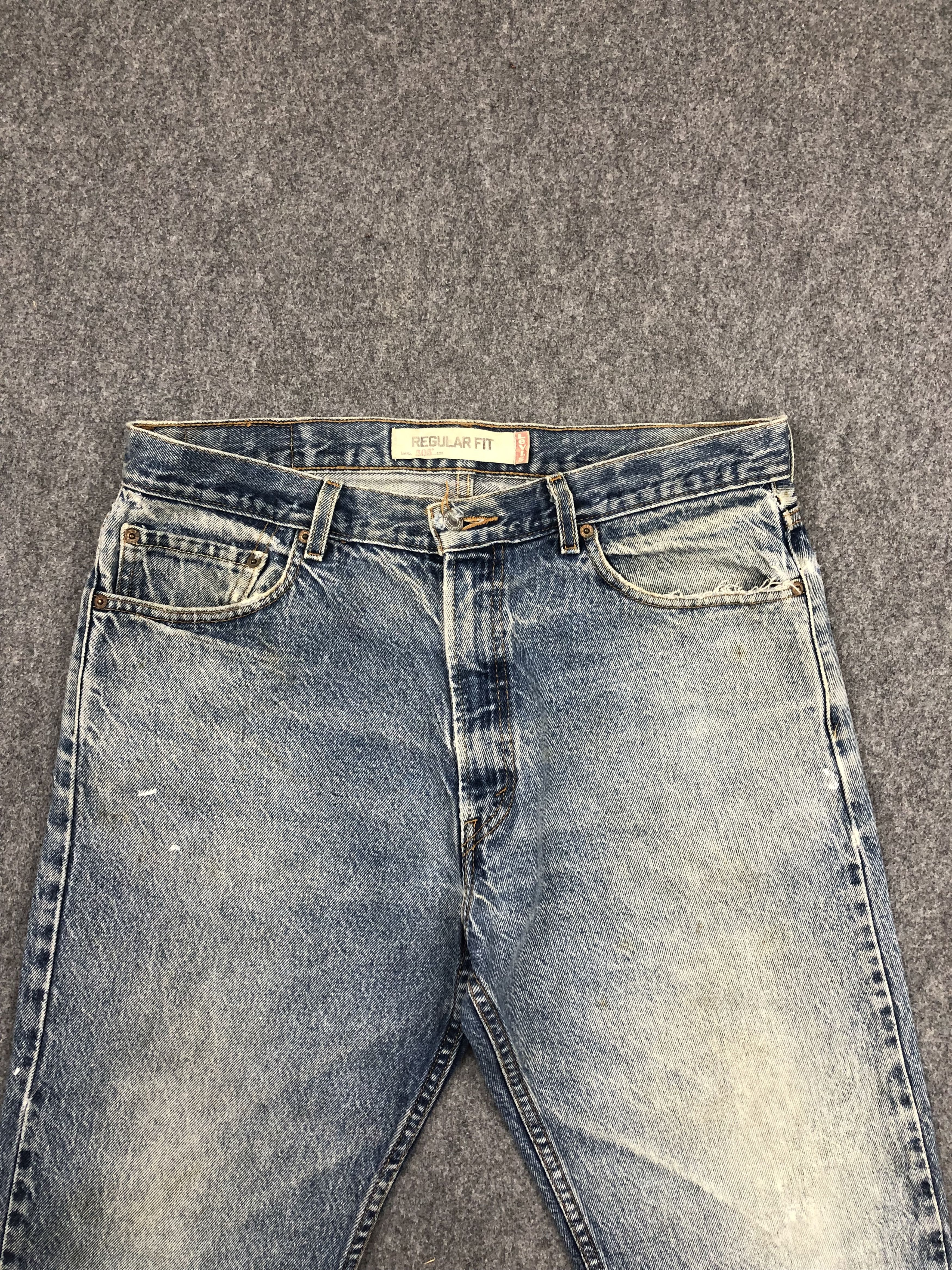 Levi's Vintage Levis 505 Faded Blue Jeans DP1577 Size US 37 - 2 Thumbnail