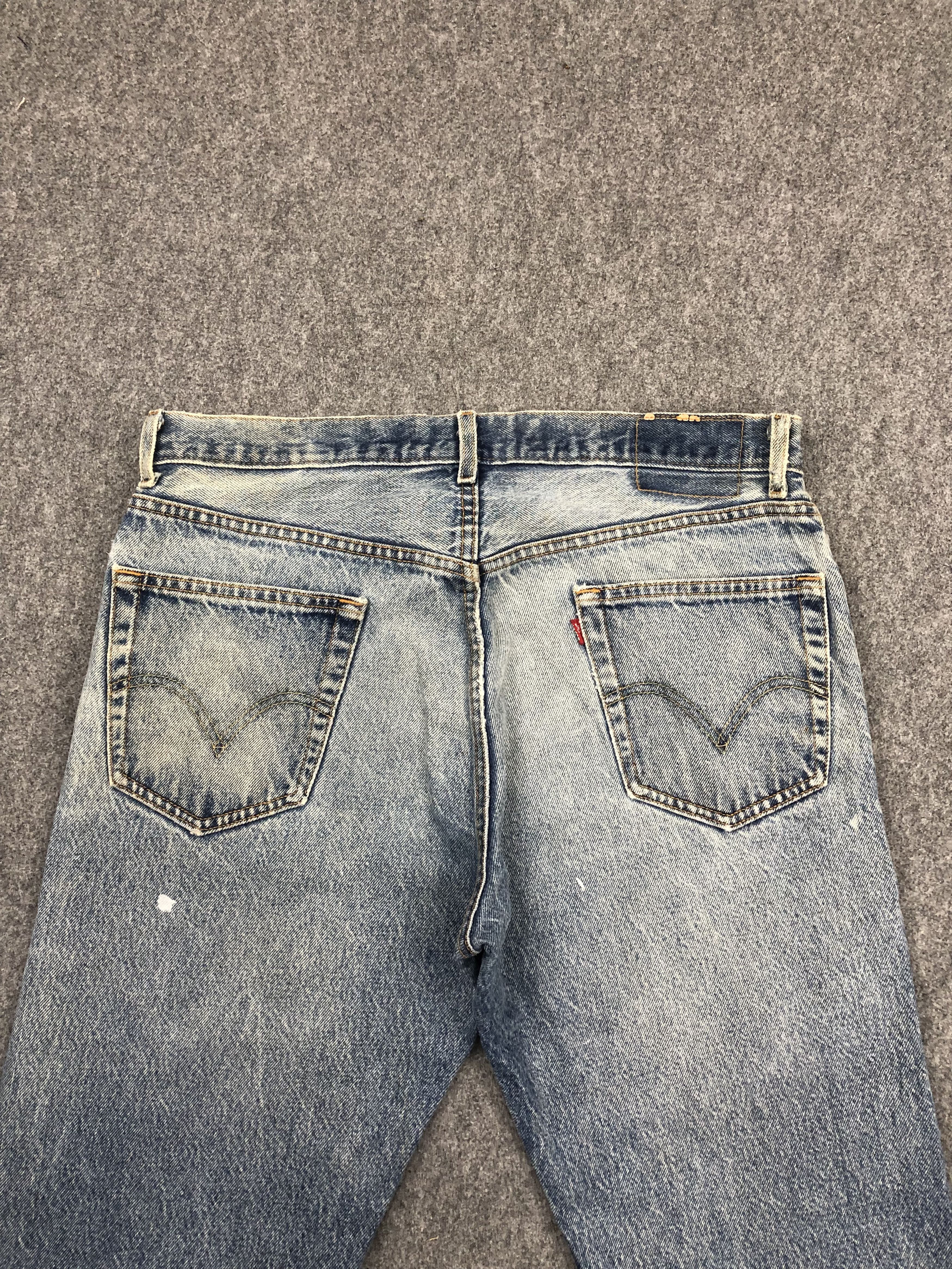 Levi's Vintage Levis 505 Faded Blue Jeans DP1577 Size US 37 - 4 Thumbnail