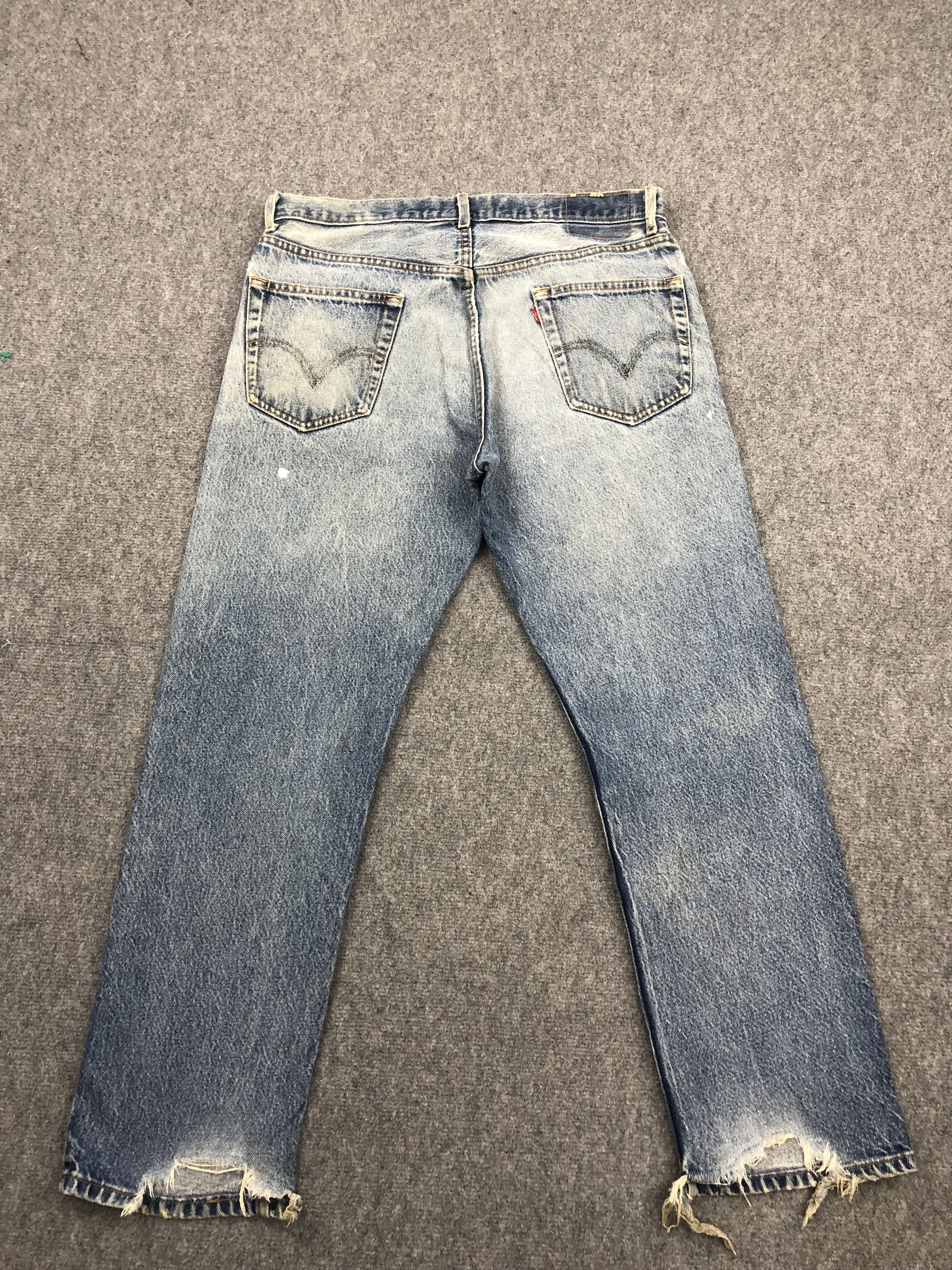 Levi's Vintage Levis 505 Faded Blue Jeans DP1577 Size US 37 - 3 Thumbnail