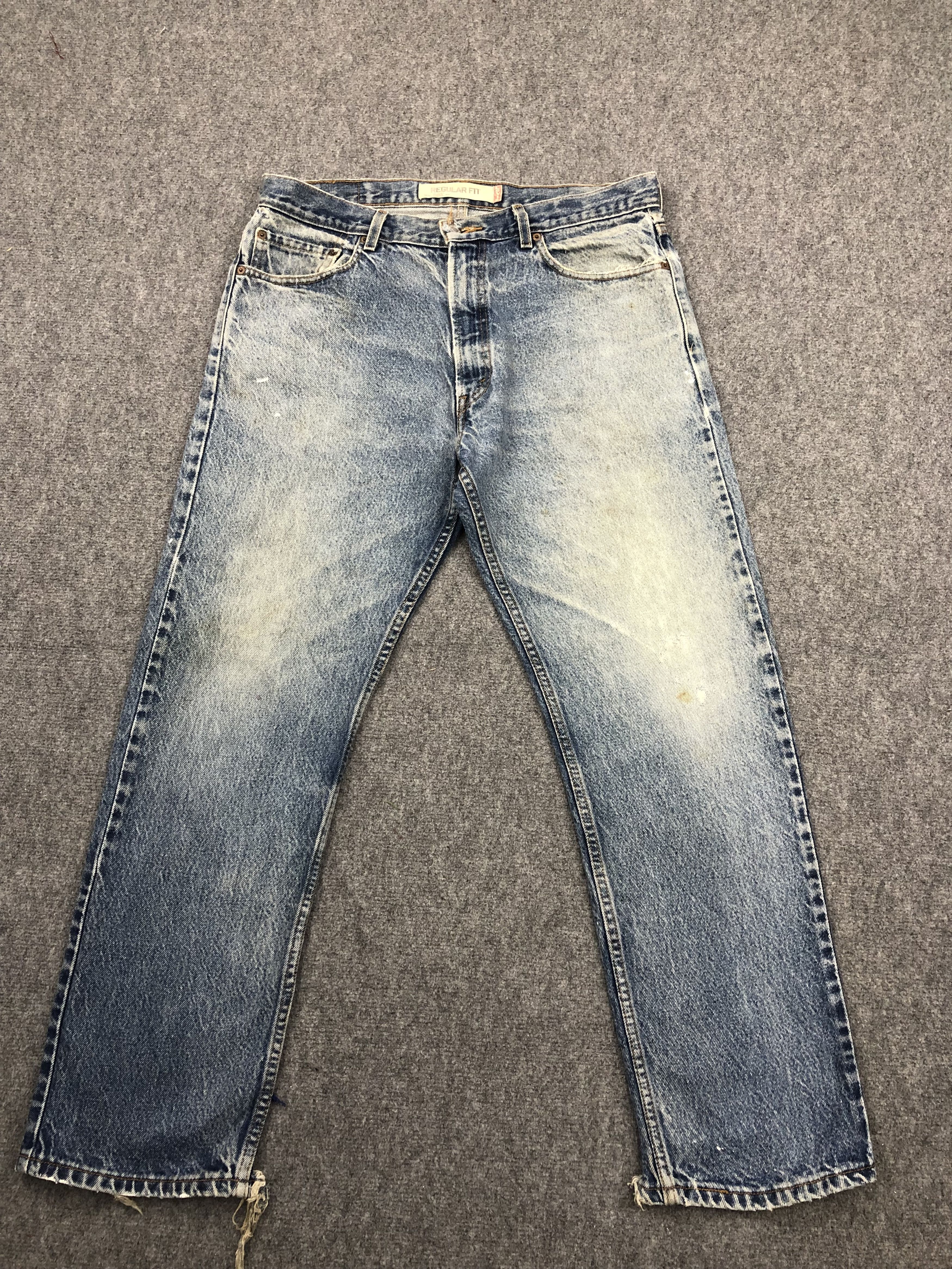 Levi's Vintage Levis 505 Faded Blue Jeans DP1577 Size US 37 - 1 Thumbnail