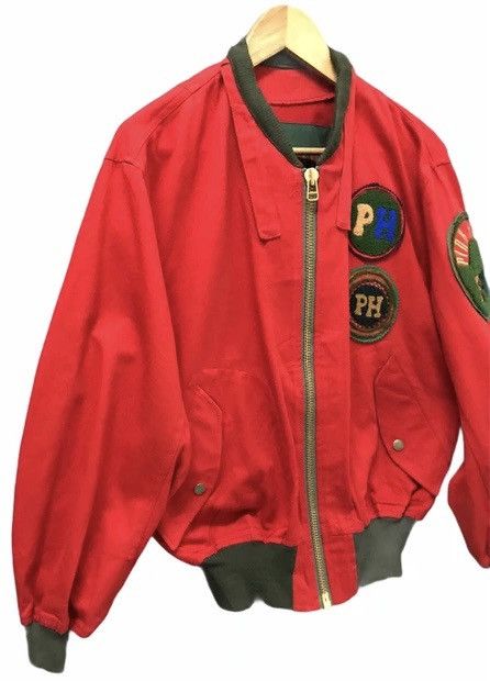 Pink House 🔥Pink House🇯🇵Logo Patchwork MA-1 Bomber Varsity Jacket Size US L / EU 52-54 / 3 - 10 Thumbnail