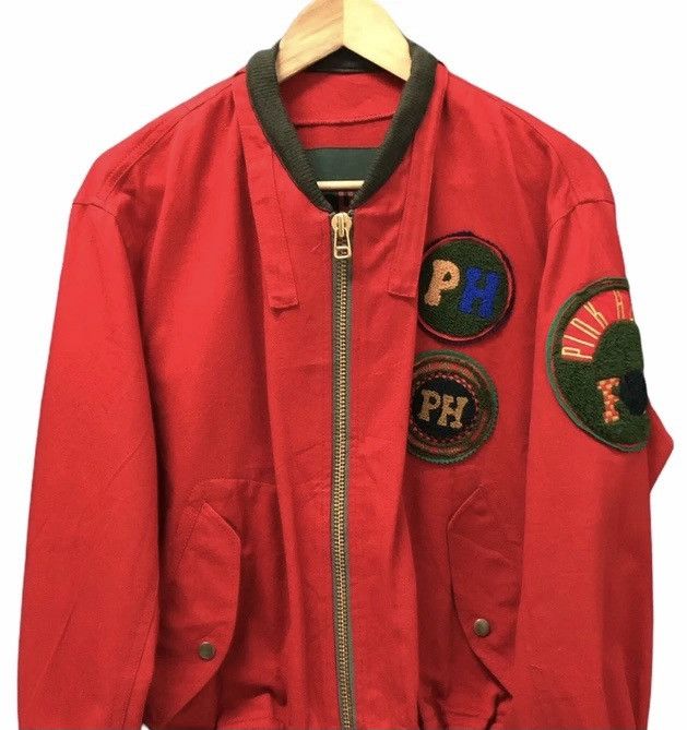 Pink House 🔥Pink House🇯🇵Logo Patchwork MA-1 Bomber Varsity Jacket Size US L / EU 52-54 / 3 - 6 Thumbnail