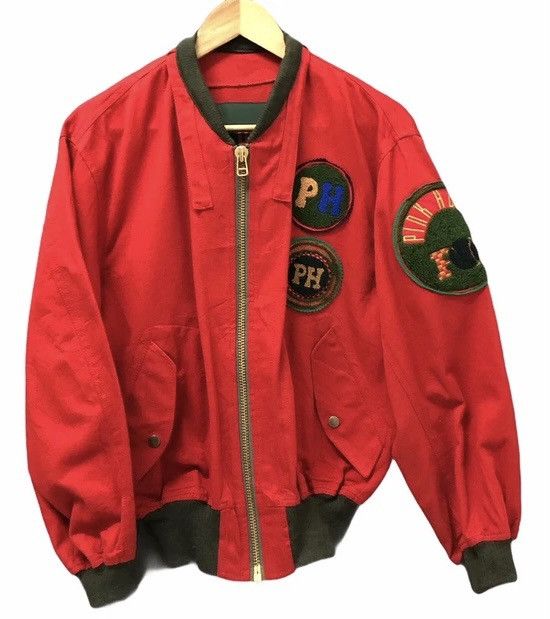 Pink House 🔥Pink House🇯🇵Logo Patchwork MA-1 Bomber Varsity Jacket Size US L / EU 52-54 / 3 - 2 Thumbnail