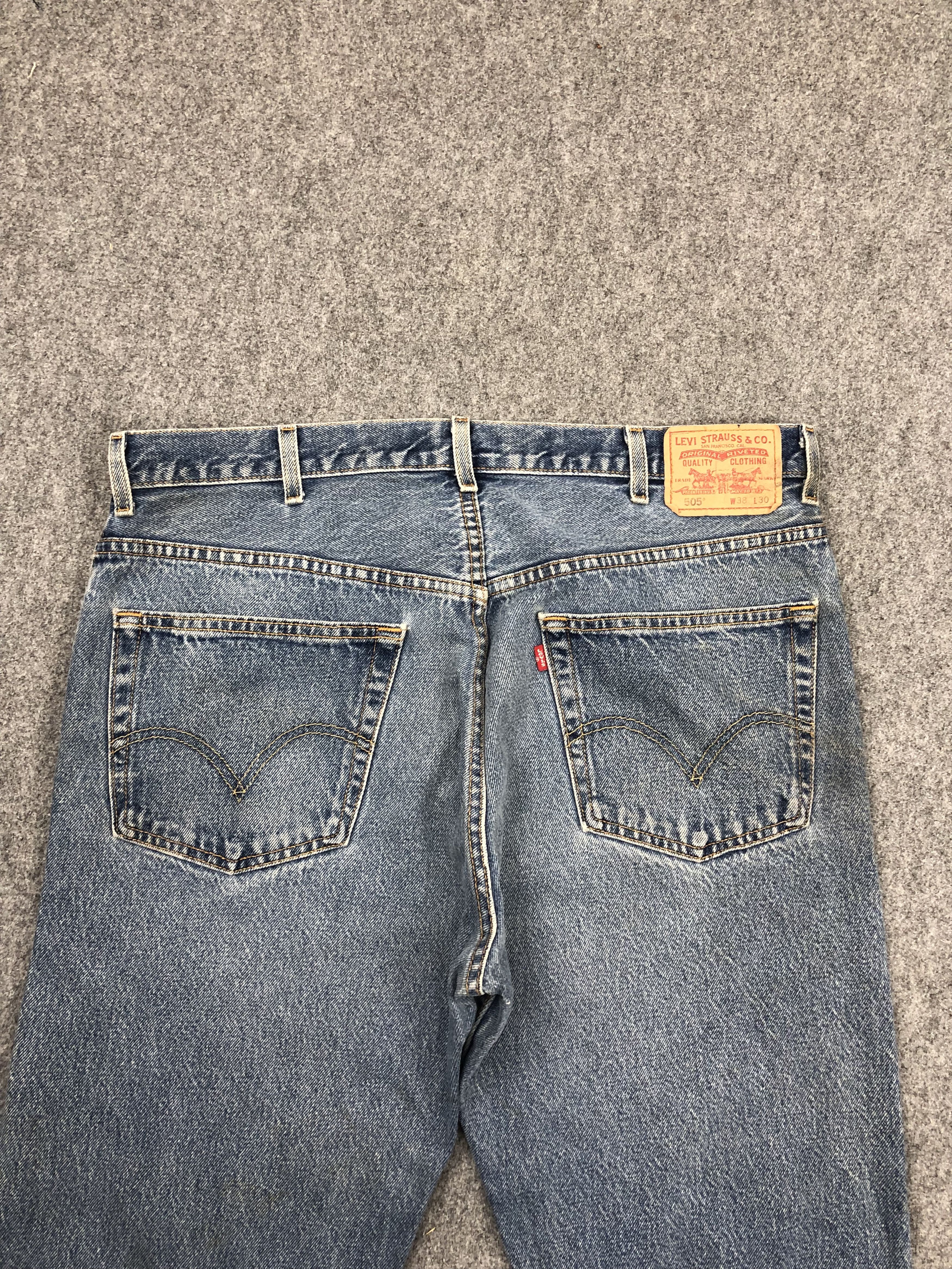 Levi's Vintage Levis 505 Faded Blue Jeans DP1578 Size US 38 / EU 54 - 4 Thumbnail