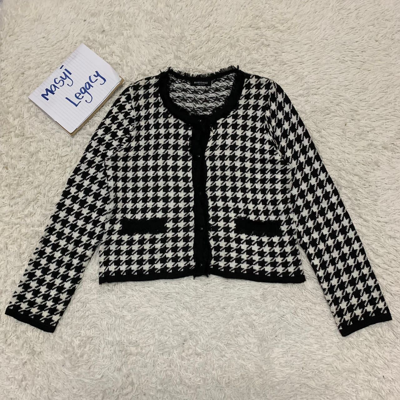 Japanese Brand Baronne Tricot knit crop jacket made in Japan Size M / US 6-8 / IT 42-44 - 1 Thumbnail