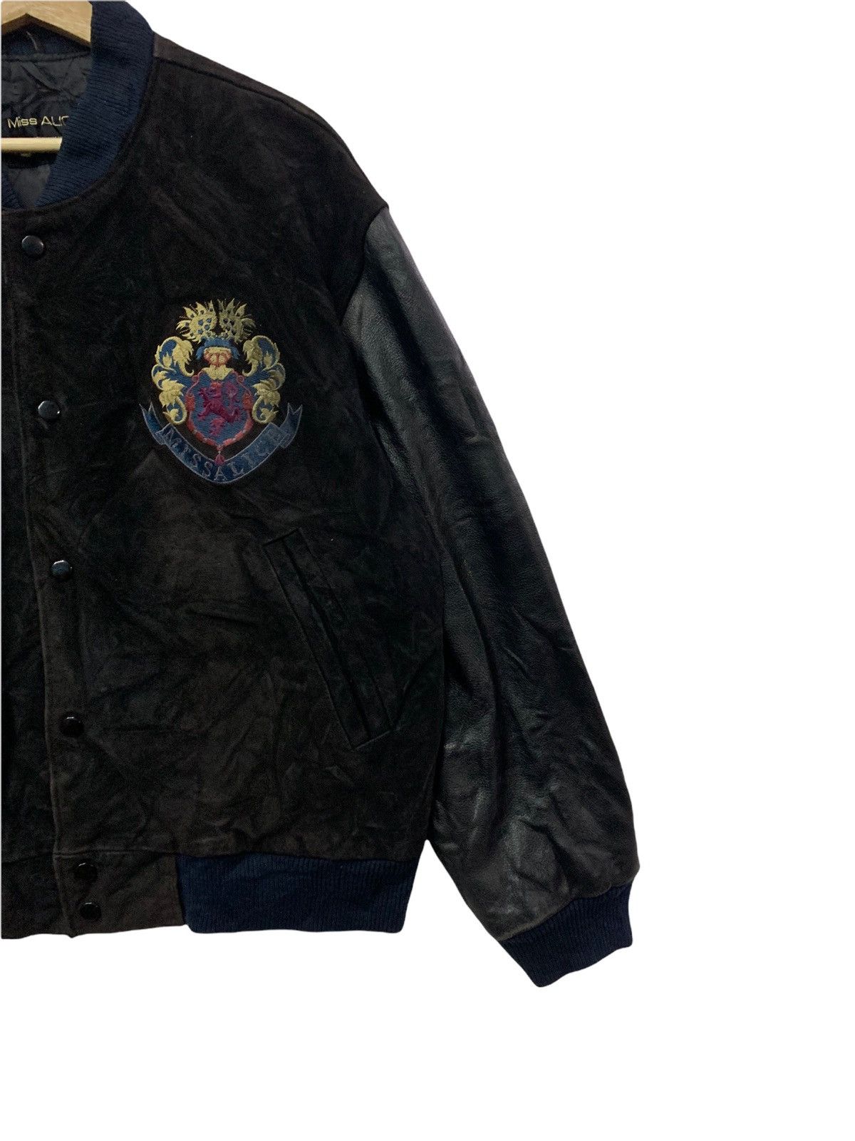 Genuine Leather 🔥RARE COWHIDE LEATHER VARSITY JACKETS EMBROIDERY LOGO Size US L / EU 52-54 / 3 - 6 Thumbnail