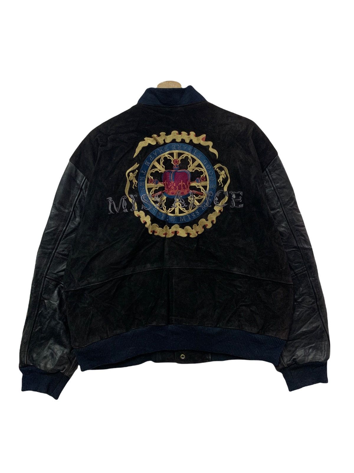 Genuine Leather 🔥RARE COWHIDE LEATHER VARSITY JACKETS EMBROIDERY LOGO Size US L / EU 52-54 / 3 - 1 Thumbnail
