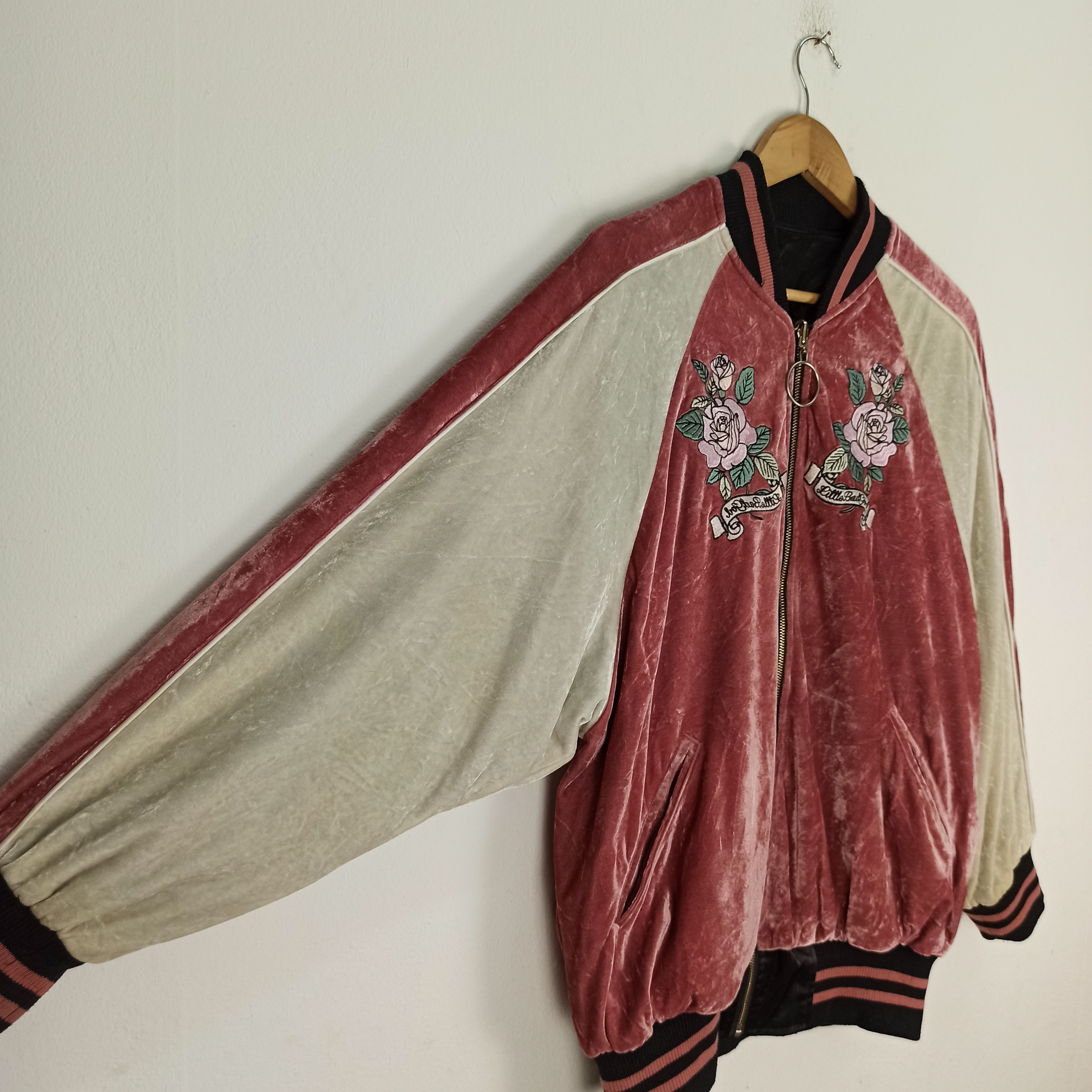 Japanese Brand Rare Reversible Sukajan Rose Logo Embroidery Bomber Size M / US 6-8 / IT 42-44 - 4 Thumbnail