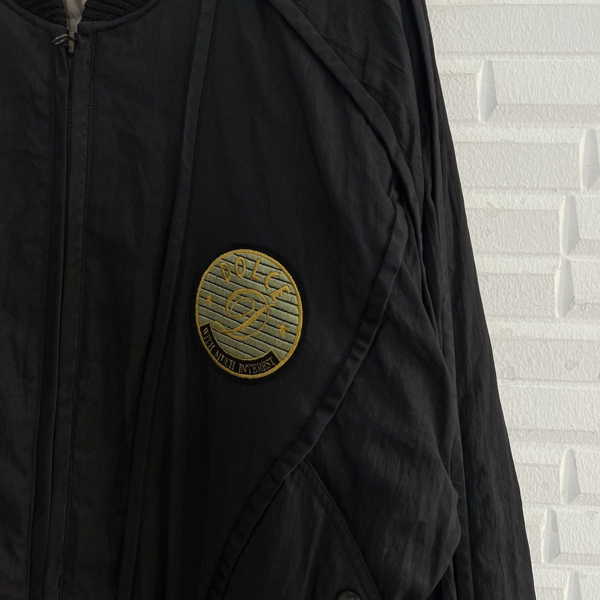 Japanese Brand VINTAGE DOLCE WITH MUCH INTEREST BIG LOGO BOMBER JACKET Size US L / EU 52-54 / 3 - 6 Thumbnail