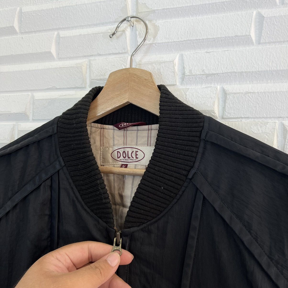 Japanese Brand VINTAGE DOLCE WITH MUCH INTEREST BIG LOGO BOMBER JACKET Size US L / EU 52-54 / 3 - 7 Thumbnail