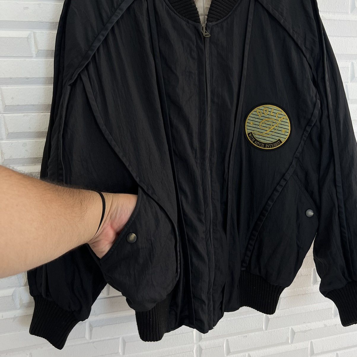 Japanese Brand VINTAGE DOLCE WITH MUCH INTEREST BIG LOGO BOMBER JACKET Size US L / EU 52-54 / 3 - 9 Thumbnail
