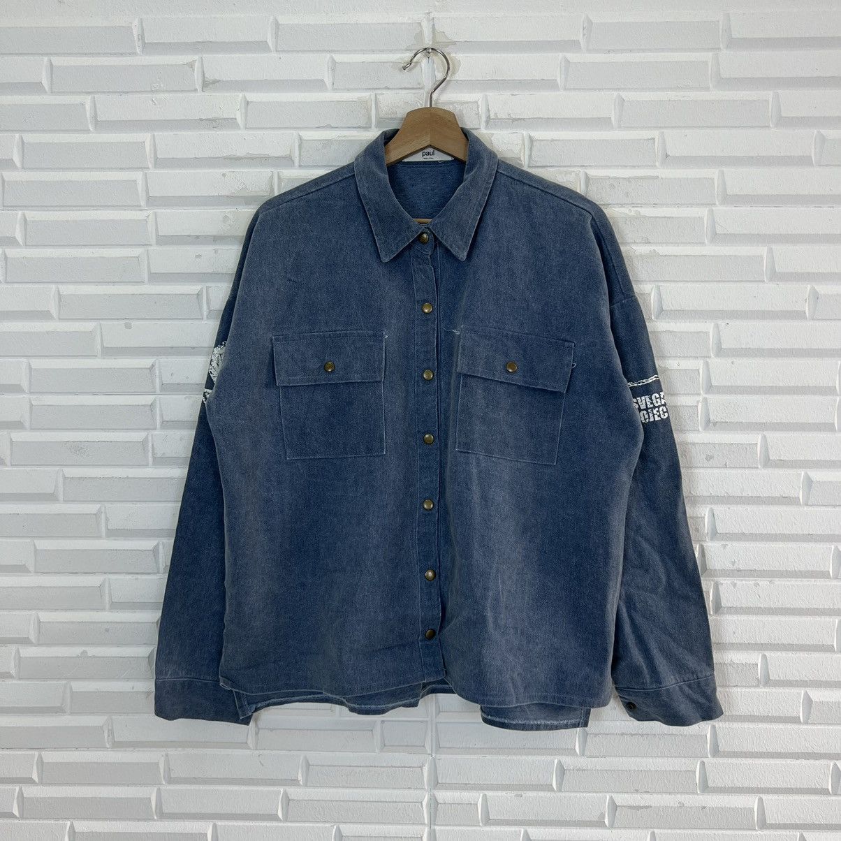 Japanese Brand VINTAGE CHAMBRAY PAUL BIG LOGO STREETWEAR STYLE Size US M / EU 48-50 / 2 - 2 Thumbnail