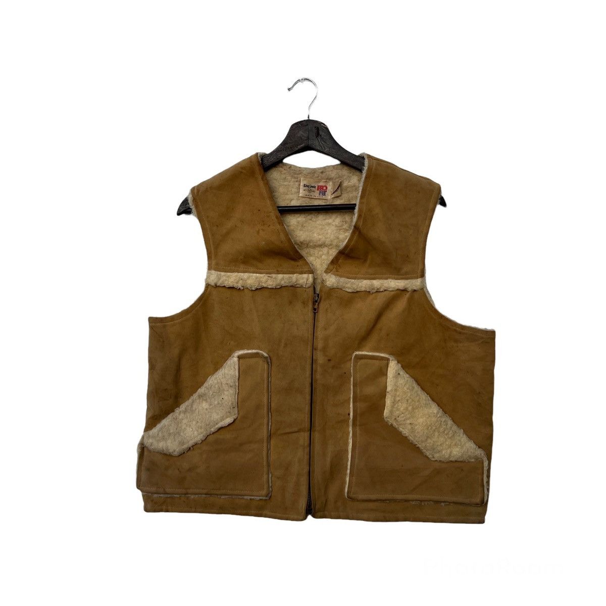 Leather VINTAGE KING LOUIE LEATHER PATCHWORK VEST WORKER WEAR Size US M / EU 48-50 / 2 - 1 Thumbnail