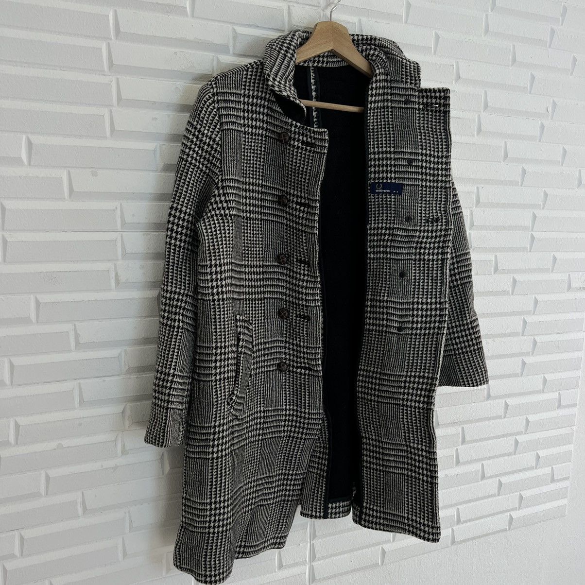 Fred Perry VINTAGE WOOL LONG JACKET TARTAN DESIGN FRED PERRY Size US S / EU 44-46 / 1 - 11 Thumbnail