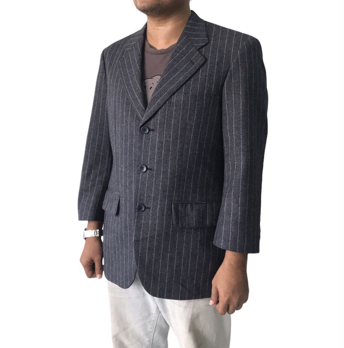 Vintage 💥Vtg Nice YSL Yves Saint Laurent Stripes Coat Jacket Size US S / EU 44-46 / 1 - 2 Thumbnail