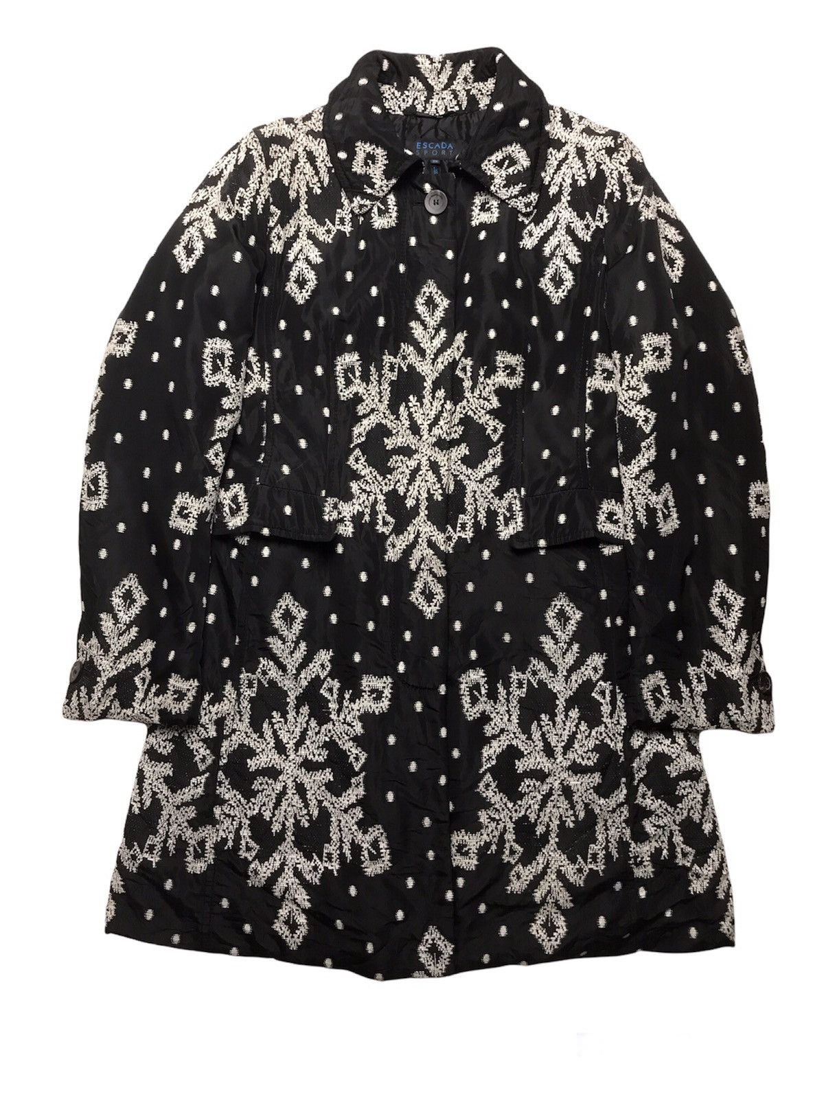 image of Escada x Escada Sport Long Coat Made In Romania in Black White, Women's (Size XS)