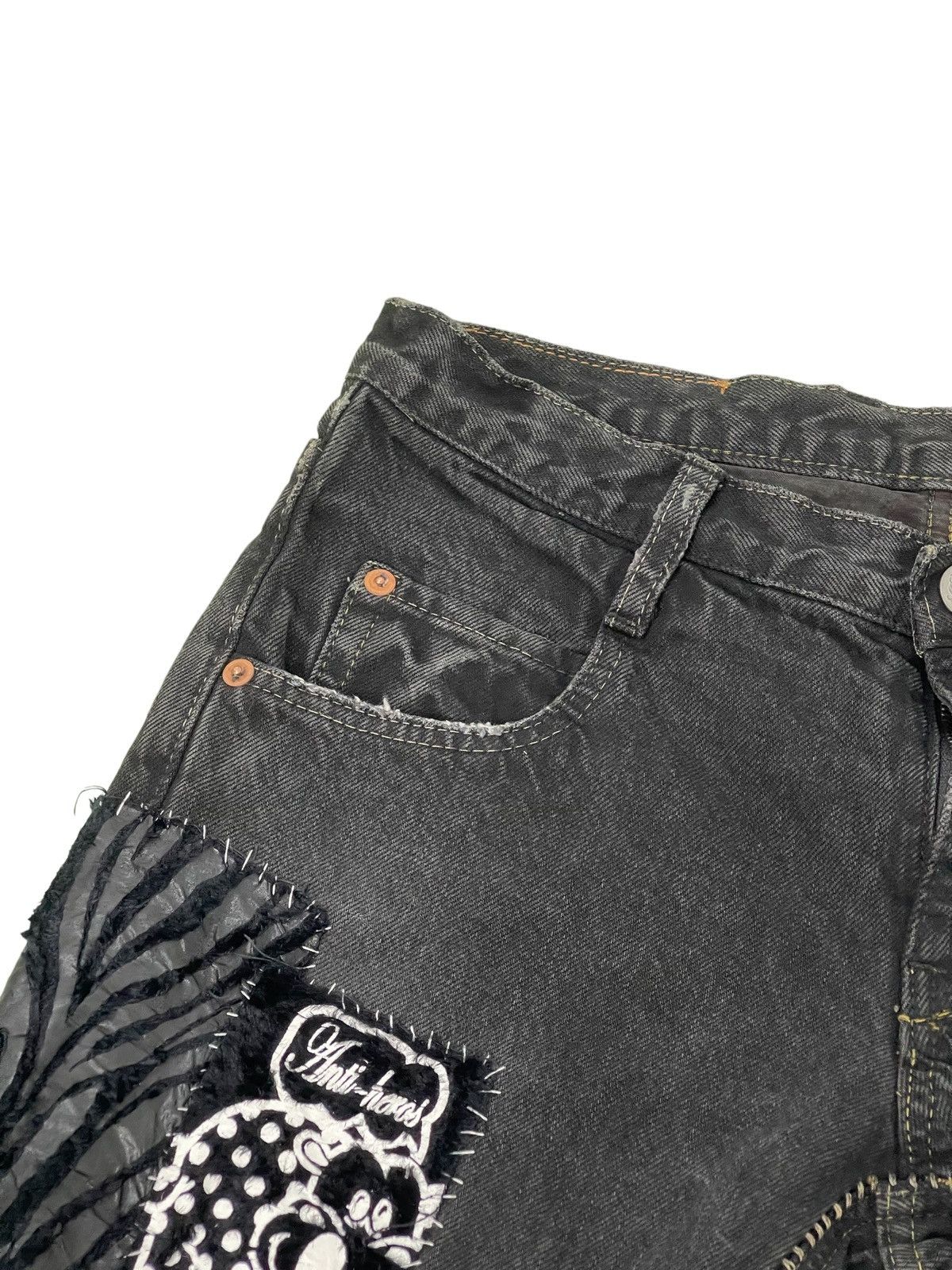 Japanese Brand Scab Style Boro Jeans RNA Japan Skinny Low Rise 2🟦5 Size US 28 / EU 44 - 11 Thumbnail