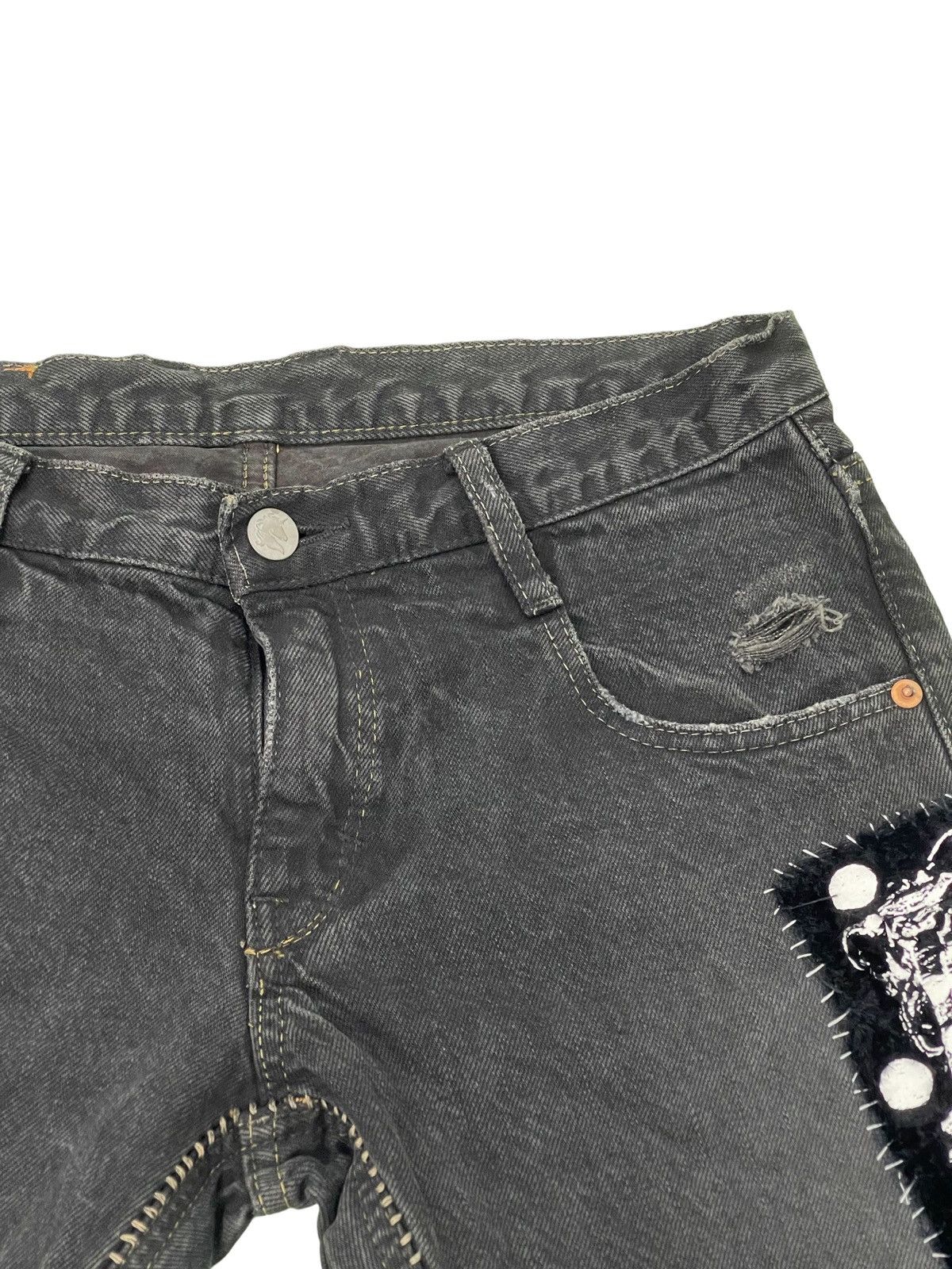 Japanese Brand Scab Style Boro Jeans RNA Japan Skinny Low Rise 2🟦5 Size US 28 / EU 44 - 10 Thumbnail