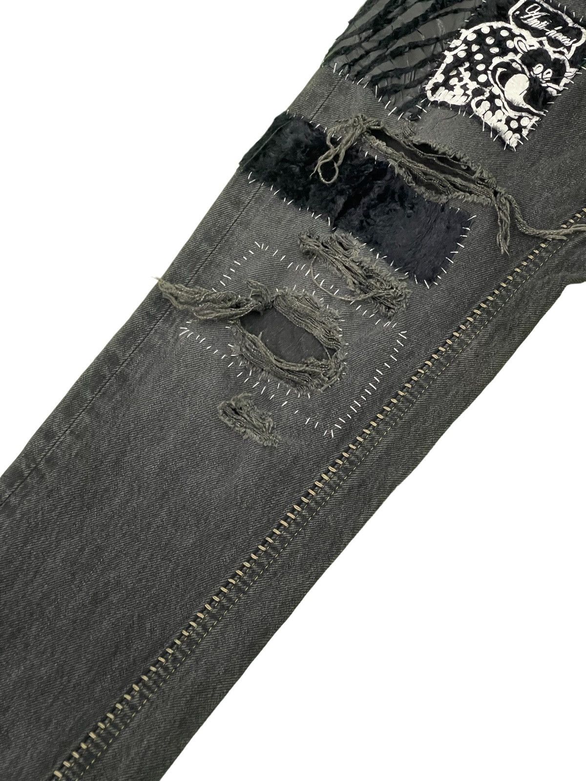 Japanese Brand Scab Style Boro Jeans RNA Japan Skinny Low Rise 2🟦5 Size US 28 / EU 44 - 6 Thumbnail