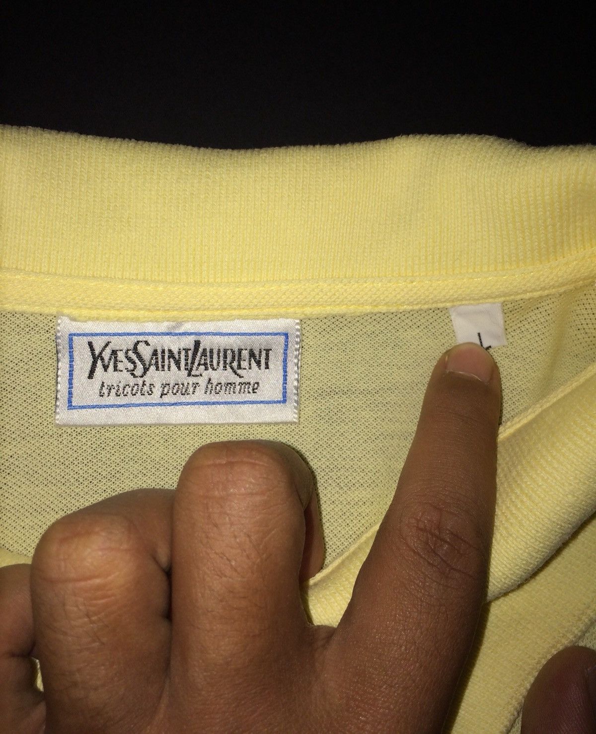 Yves Saint Laurent Vintage Yves Saint Laurent Tricots Pour Homme Polo Shirt Size US L / EU 52-54 / 3 - 3 Thumbnail