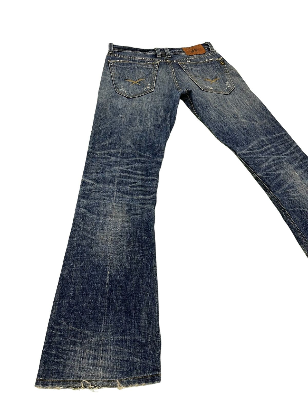 Japanese Brand Flare Jeans AVH Custome Boot Cut Low Rise Clawmark 2🟦5 Size US 31 - 12 Thumbnail