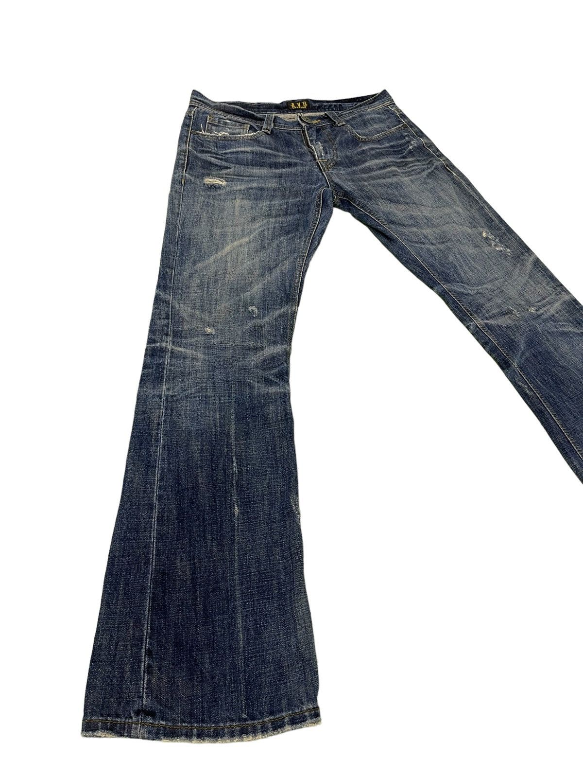 Japanese Brand Flare Jeans AVH Custome Boot Cut Low Rise Clawmark 2🟦5 Size US 31 - 1 Thumbnail