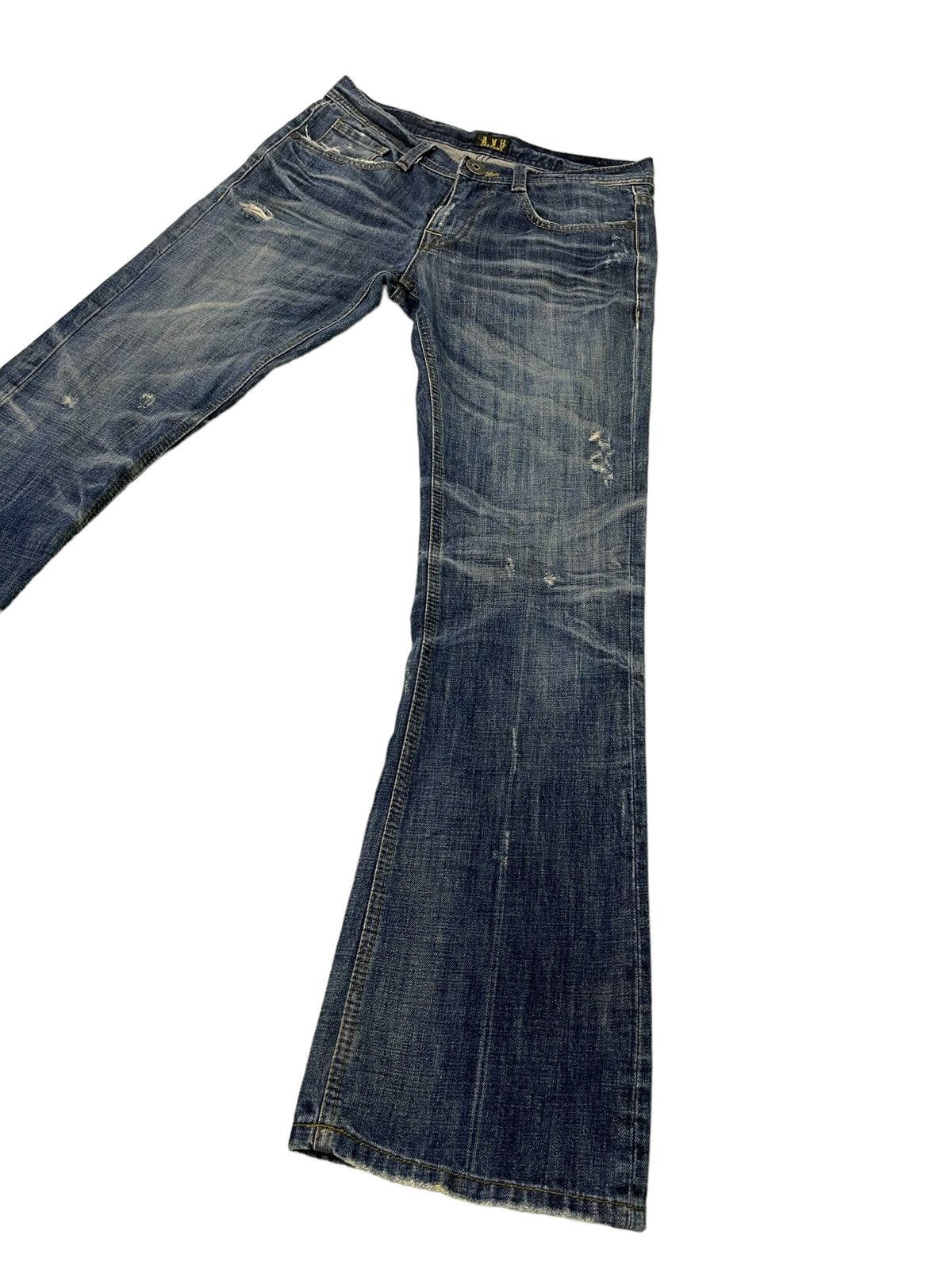 Japanese Brand Flare Jeans AVH Custome Boot Cut Low Rise Clawmark 2🟦5 Size US 31 - 3 Thumbnail