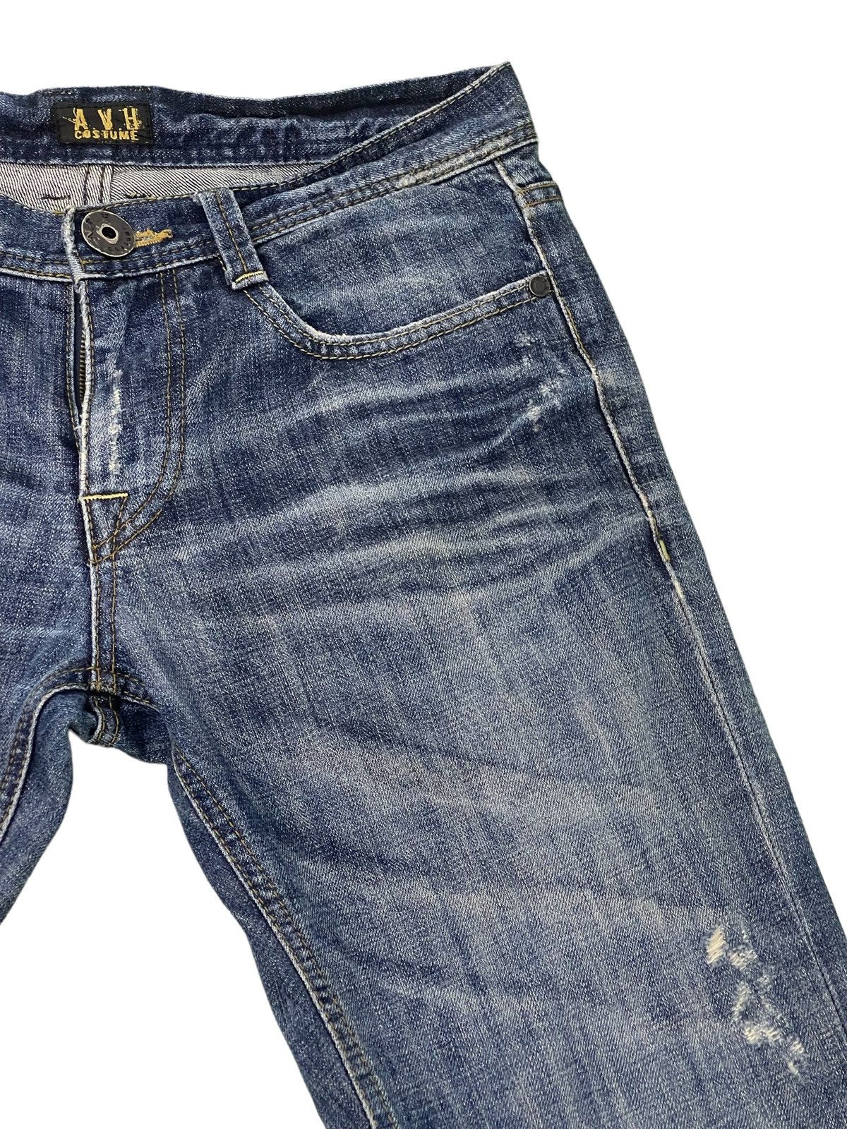 Japanese Brand Flare Jeans AVH Custome Boot Cut Low Rise Clawmark 2🟦5 Size US 31 - 9 Thumbnail