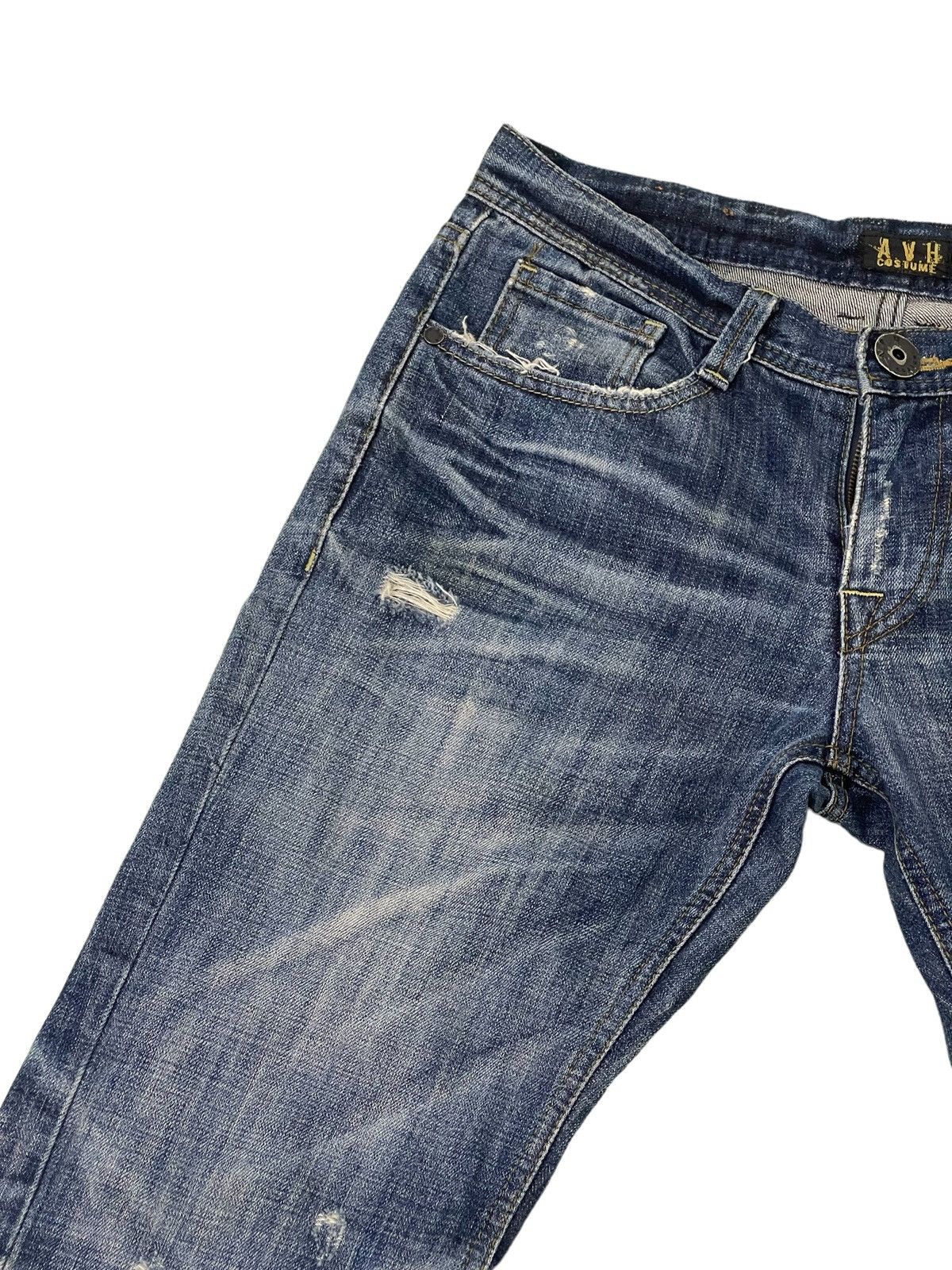 Japanese Brand Flare Jeans AVH Custome Boot Cut Low Rise Clawmark 2🟦5 Size US 31 - 8 Thumbnail