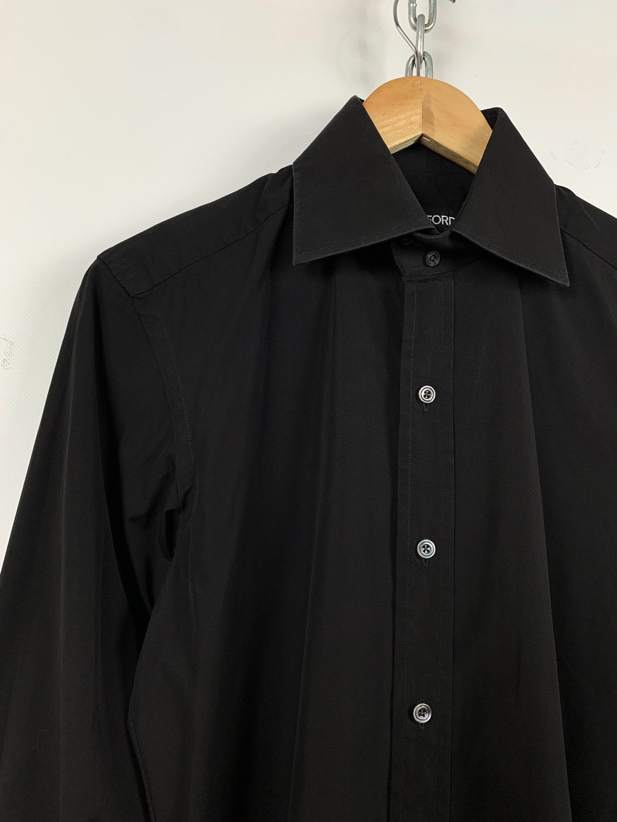 Tom Ford Tom Ford Black Long Sleeve Button Up Shirt Size US M / EU 48-50 / 2 - 8 Thumbnail