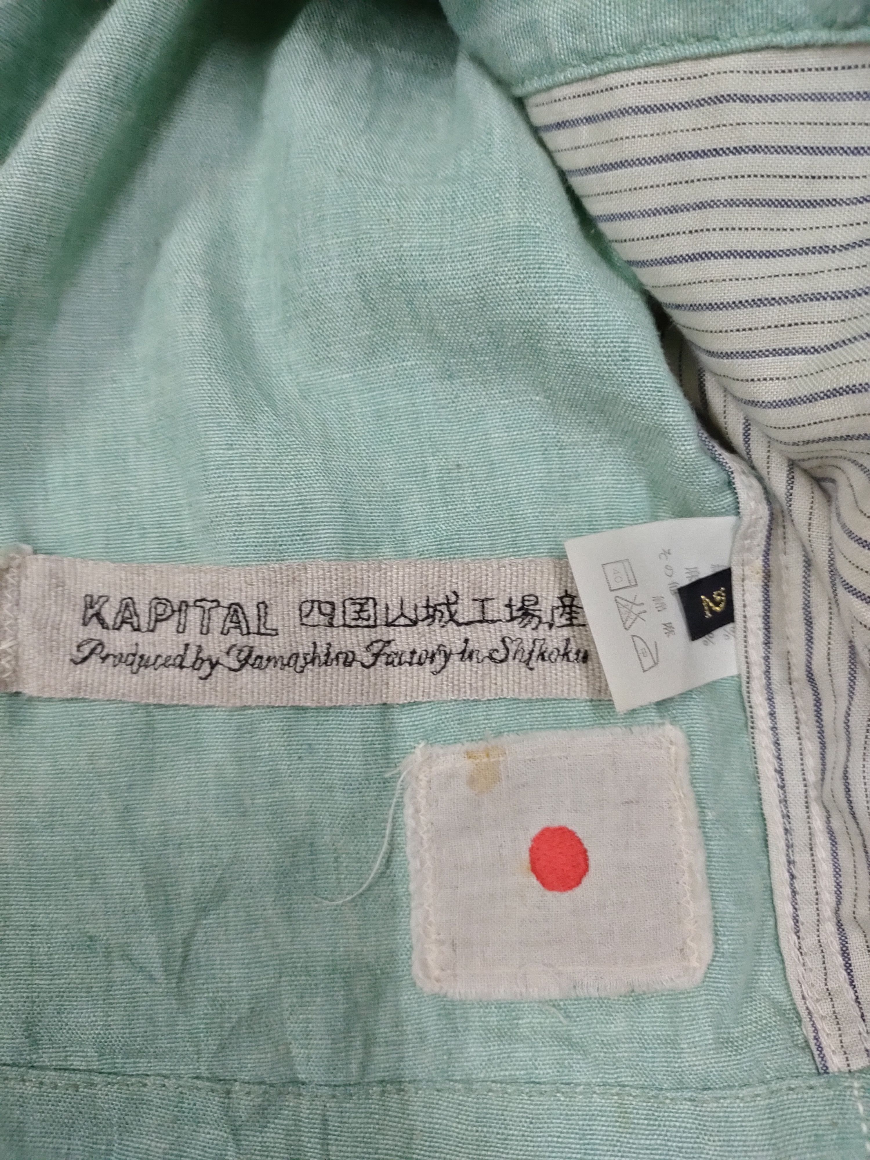 Kapital × Kapital Kountry 🔥KAPITAL ASYMETRY LINEN LIGHT GREEN JACKETS Size US M / EU 48-50 / 2 - 10 Thumbnail