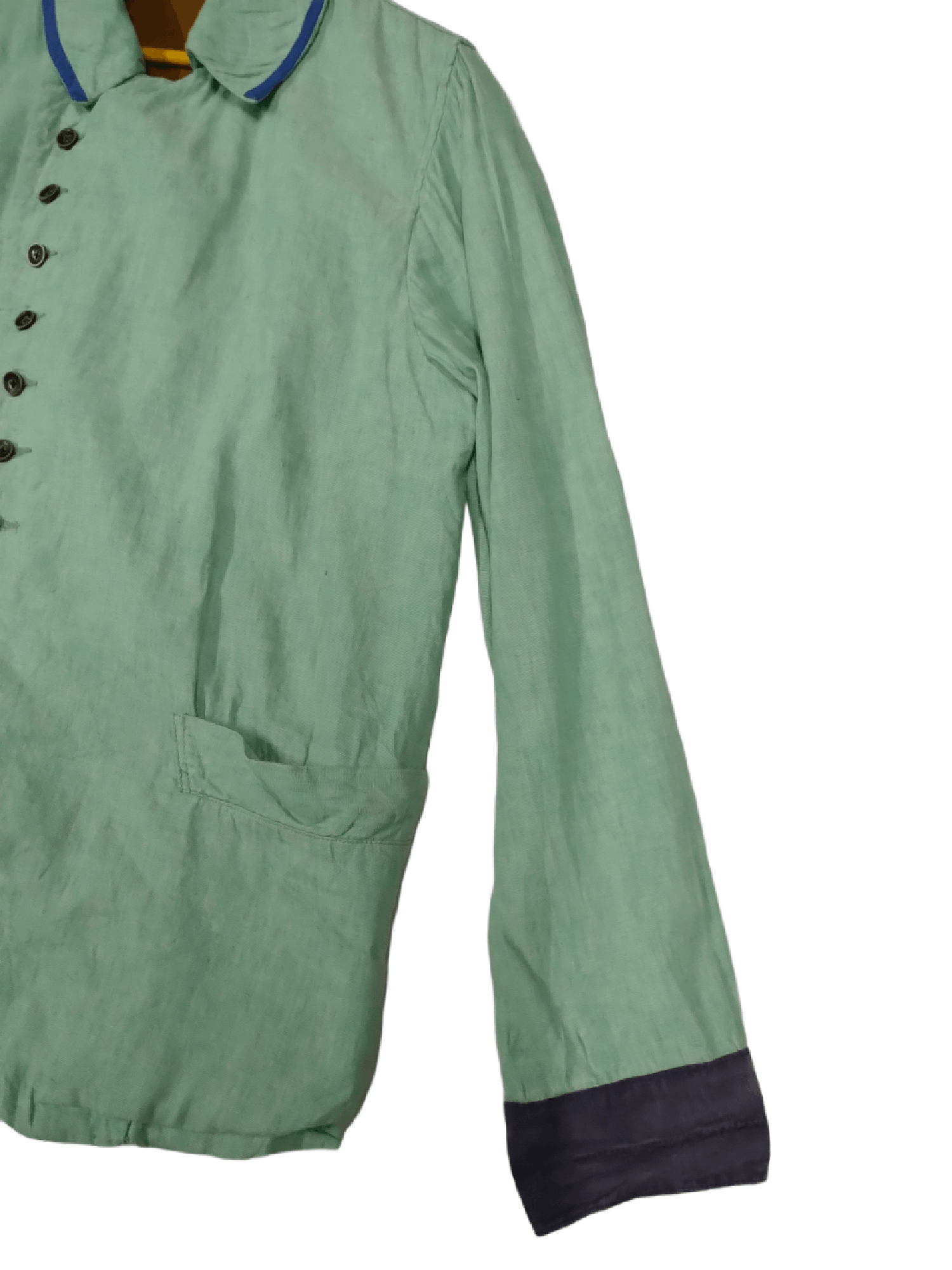 Kapital × Kapital Kountry 🔥KAPITAL ASYMETRY LINEN LIGHT GREEN JACKETS Size US M / EU 48-50 / 2 - 6 Thumbnail
