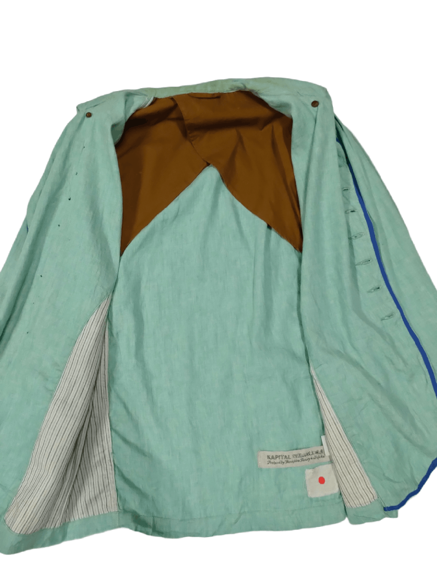 Kapital × Kapital Kountry 🔥KAPITAL ASYMETRY LINEN LIGHT GREEN JACKETS Size US M / EU 48-50 / 2 - 9 Thumbnail