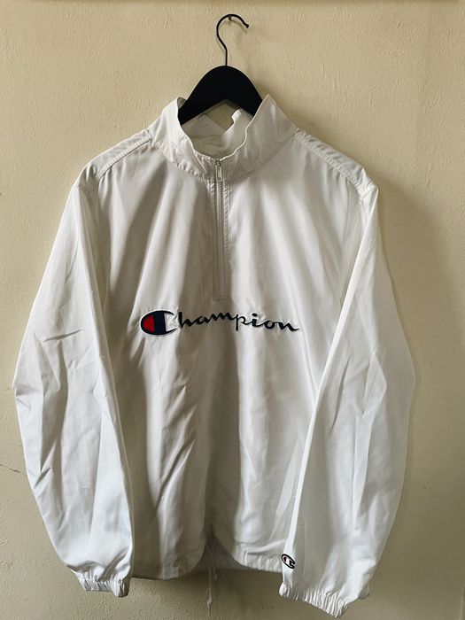 Supreme Supreme x Champion Half Zip Pullover White | Grailed