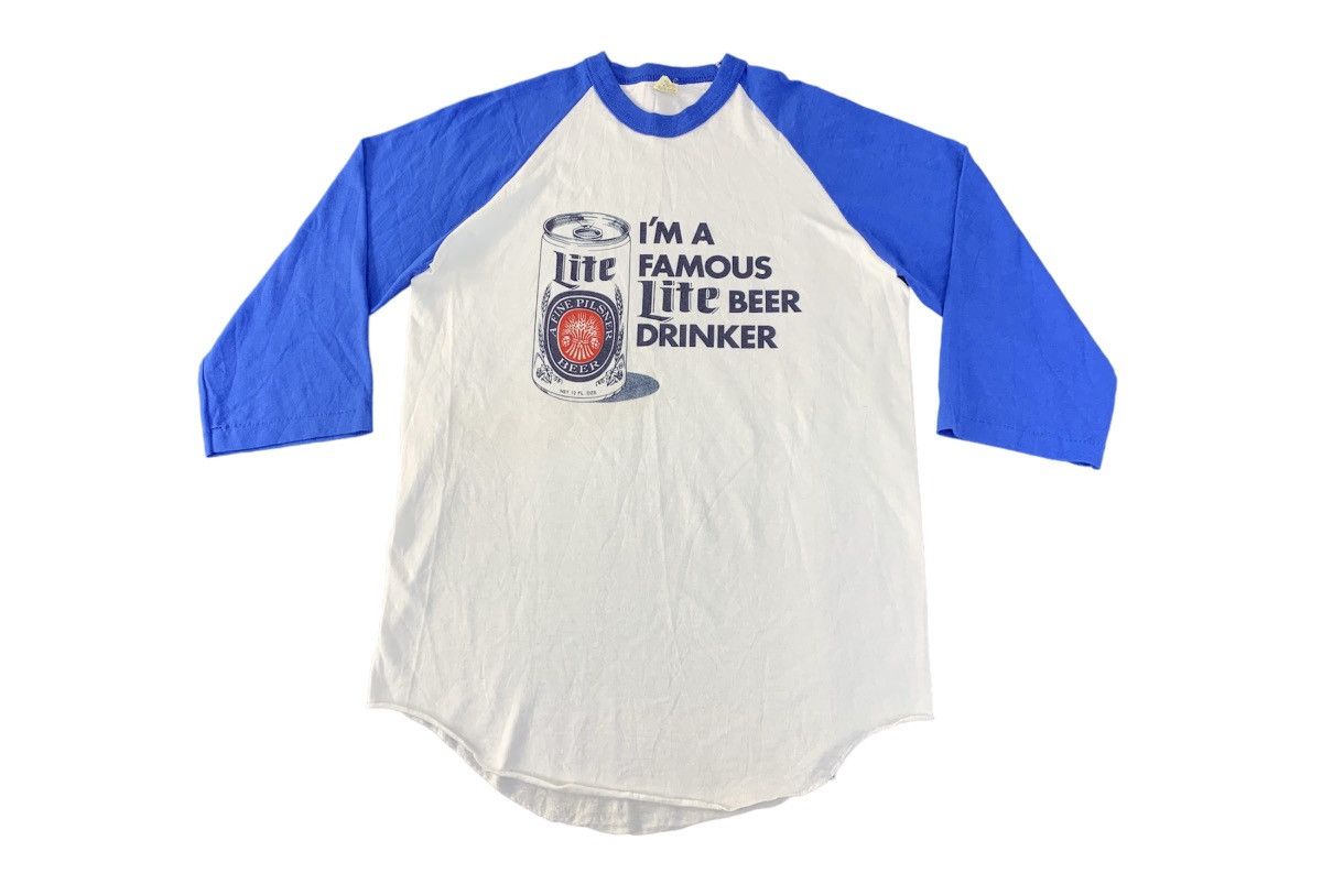 Vintage Vintage 80s Lite Filsner Beer Raglan 3/4 Sleeve 50/50 Tee Size US S / EU 44-46 / 1 - 1 Thumbnail