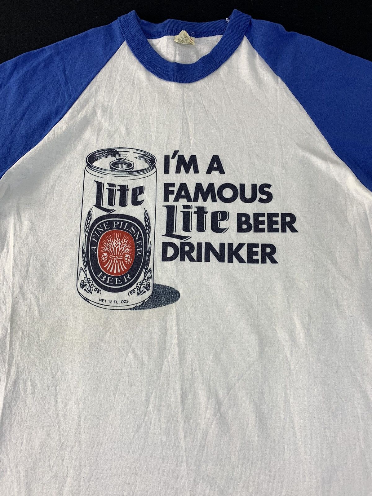 Vintage Vintage 80s Lite Filsner Beer Raglan 3/4 Sleeve 50/50 Tee Size US S / EU 44-46 / 1 - 2 Thumbnail